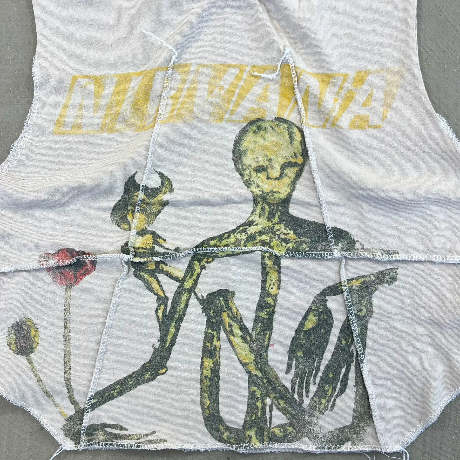 F- HOM Nirvana Insecticide Reworked Dbl Stitch Crop Top sold by HG Vintage product image thumbnail 2