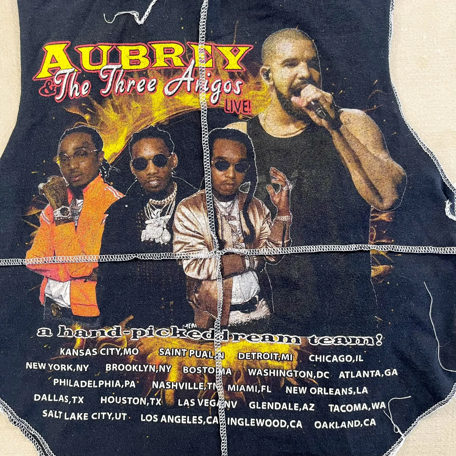 F- HOM Drake & Migos Reworked Dbl Stitch Crop Top sold by HG Vintage product image thumbnail 5