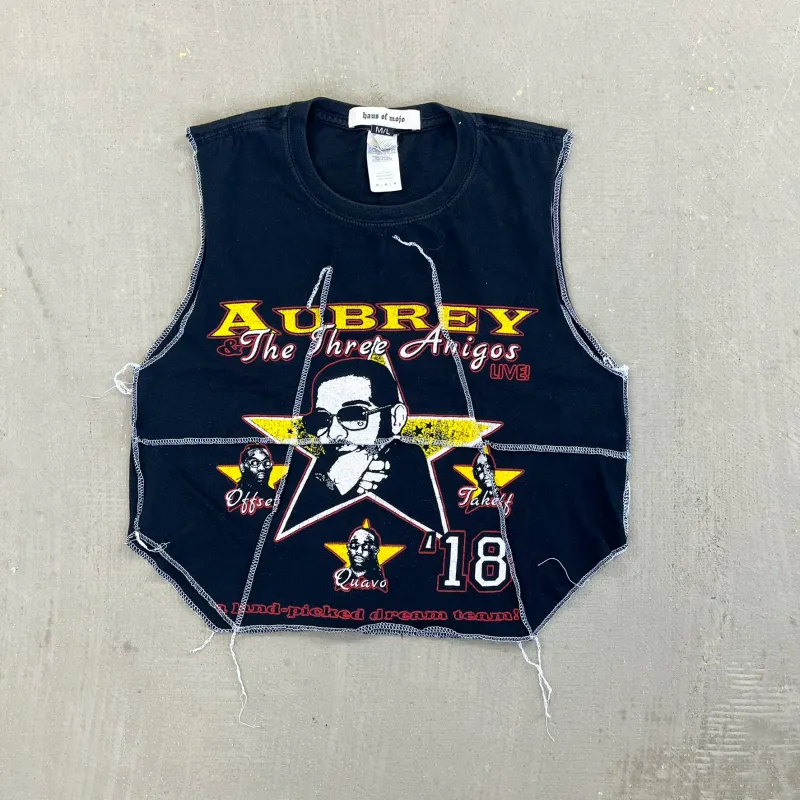 F- HOM Drake & Migos Reworked Dbl Stitch Crop Top sold by HG Vintage