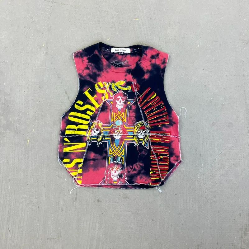 F- HOM Guns & Roses Appetite Reworked Dbl Stitch Crop Top sold by HG Vintage