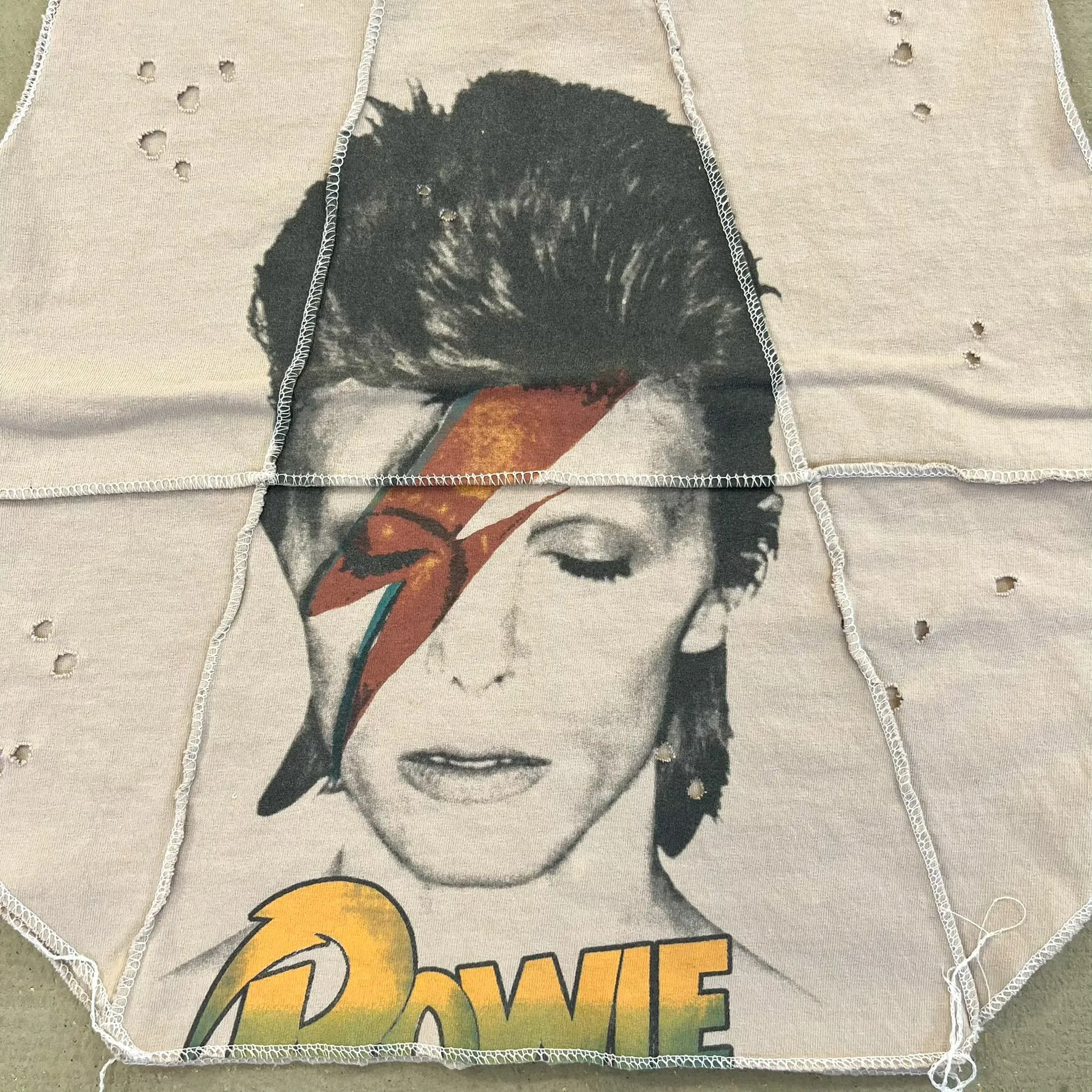 F- HOM David Bowie Reworked Dbl Stitch Crop Top sold by HG Vintage product image thumbnail 2