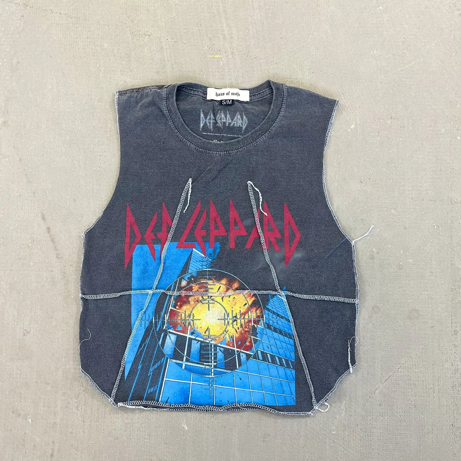 F- HOM Def Leppard Reworked Dbl Stitch Crop Top sold by HG Vintage