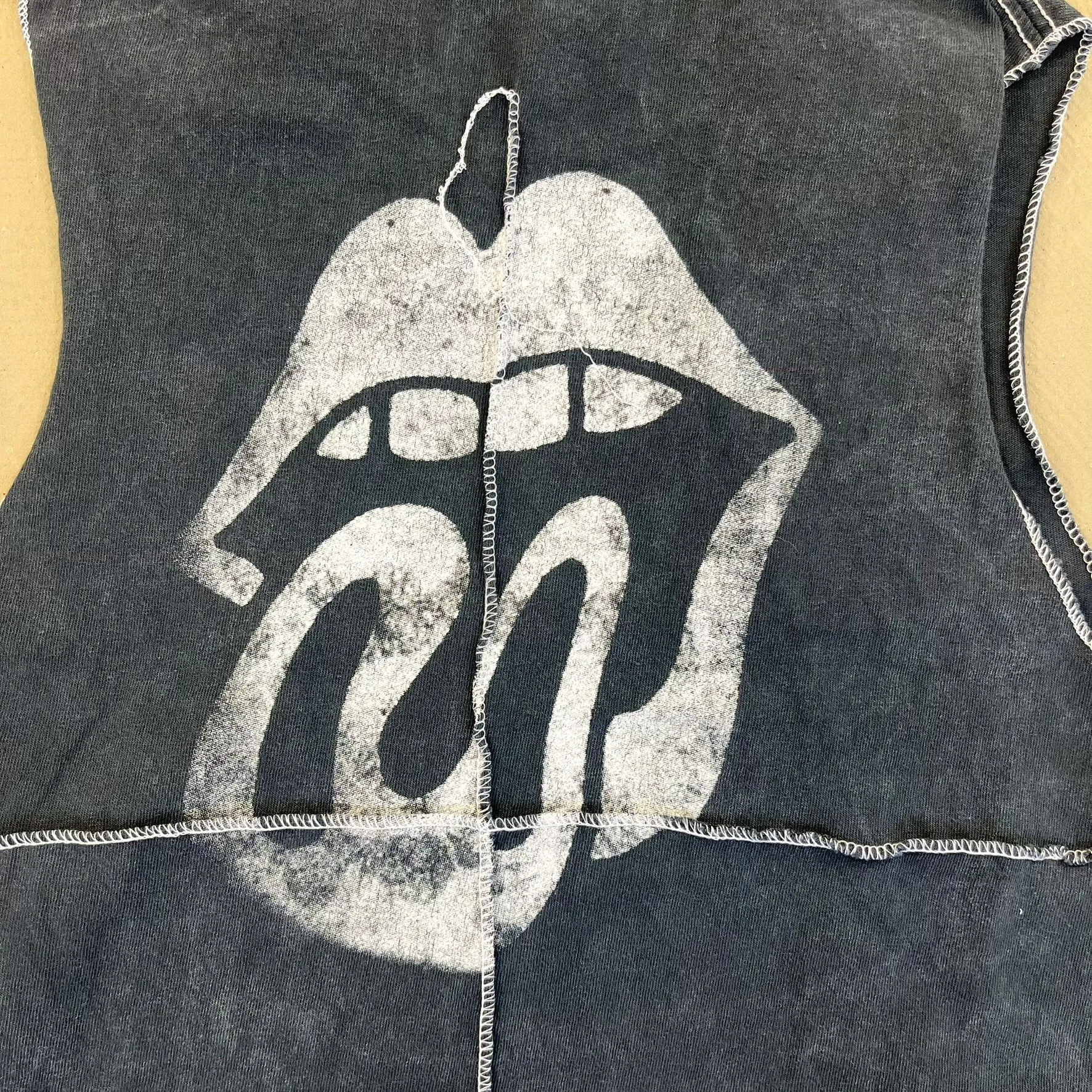 F- HOM Rolling Stones US Logo Reworked Dbl Stitch Crop Top sold by HG Vintage product image thumbnail 5