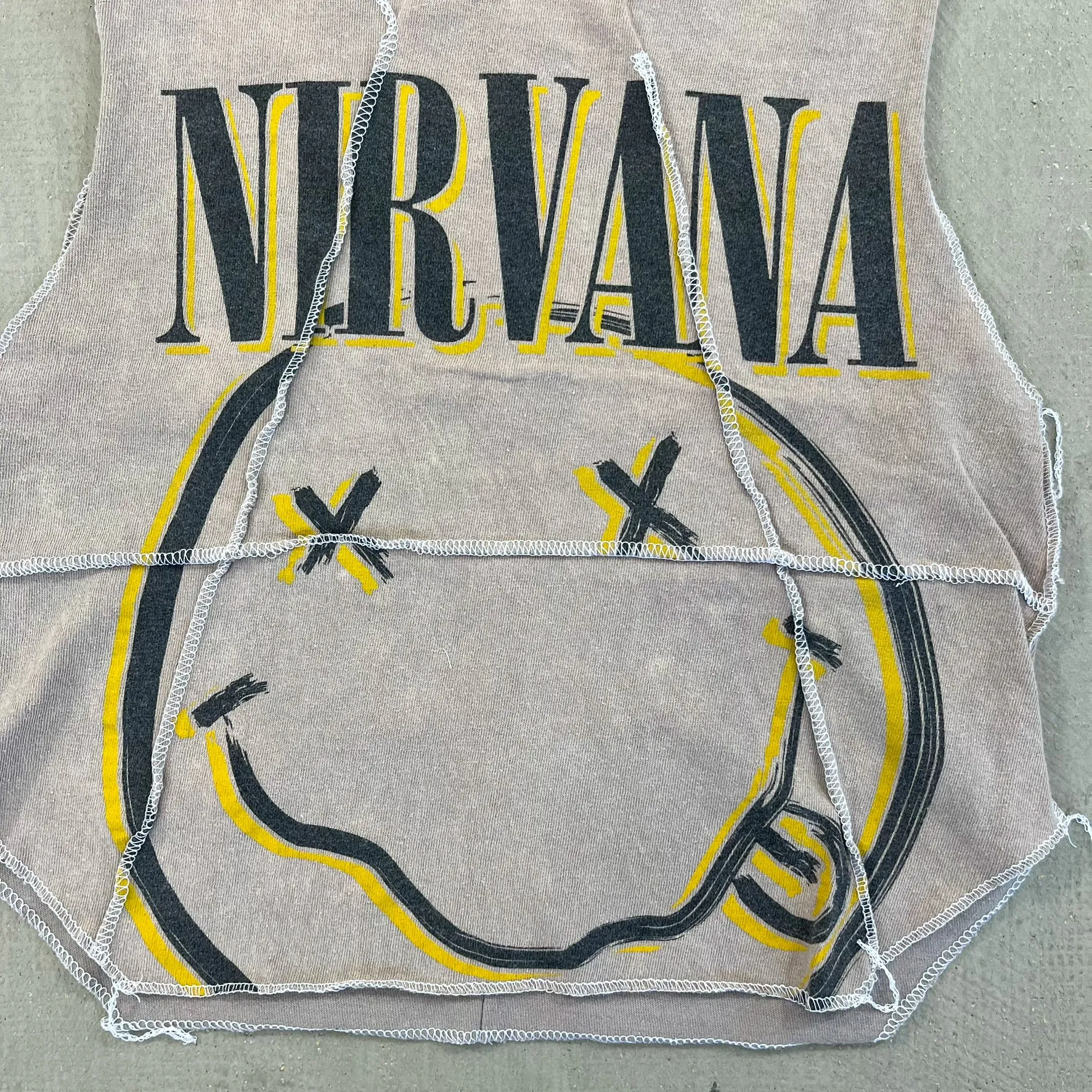 F- HOM Nirvana Smiley Face Reworked Dbl Stitch Tee sold by HG Vintage product image thumbnail 2