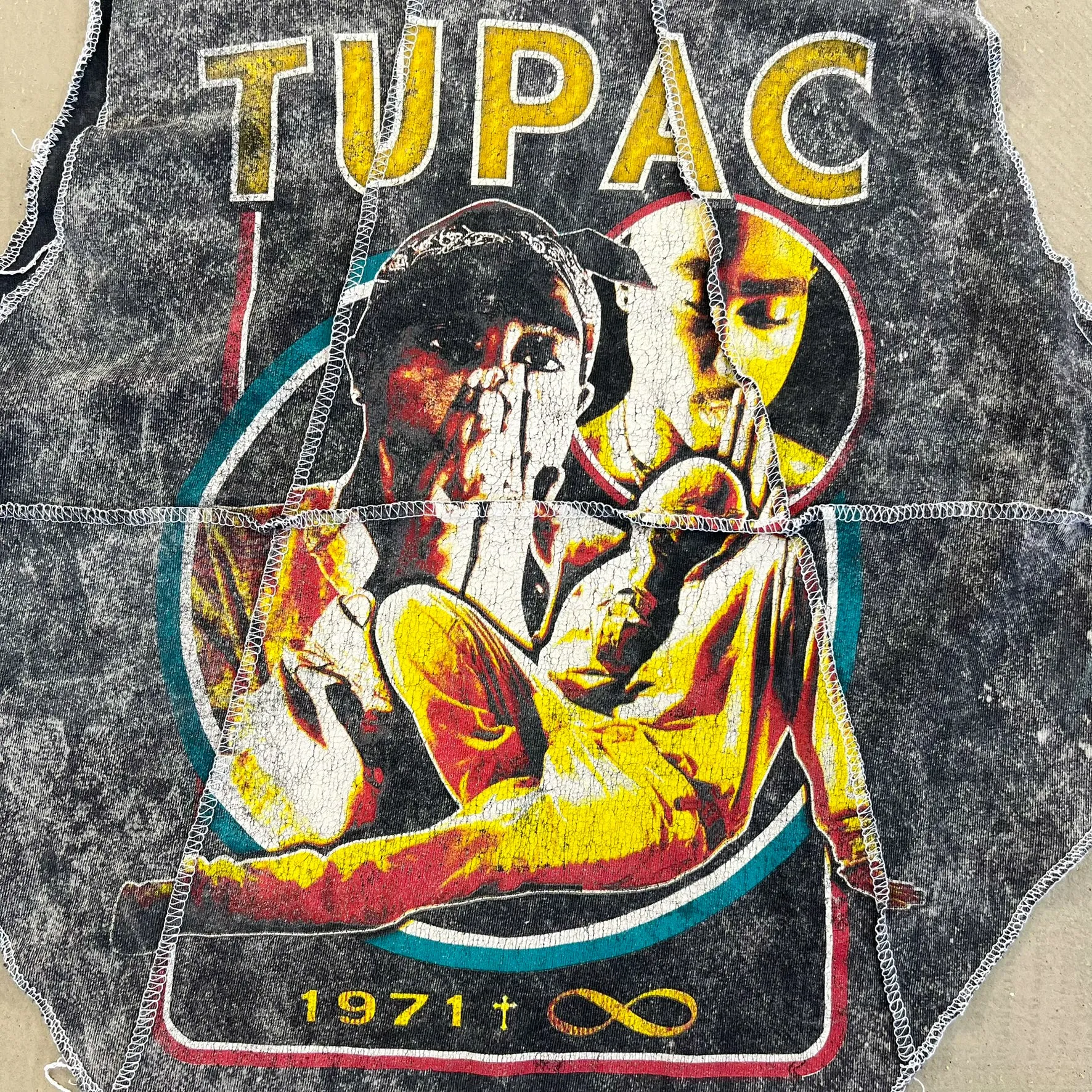 F- HOM Tupac Pictures Reworked Dbl Stitch Crop Top sold by HG Vintage product image thumbnail 2