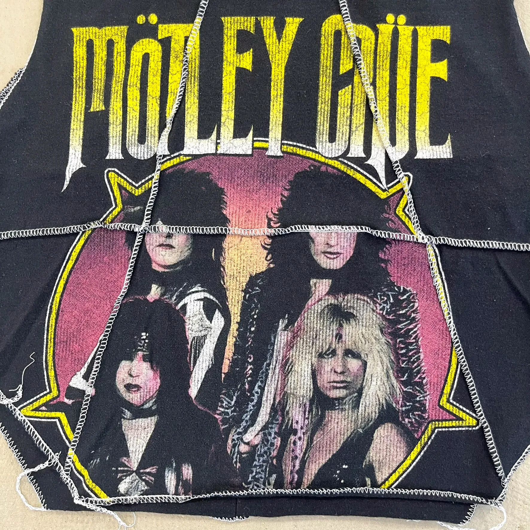 F- HOM Motley Crue Reworked Dbl Stitch Crop Top sold by HG Vintage product image thumbnail 2