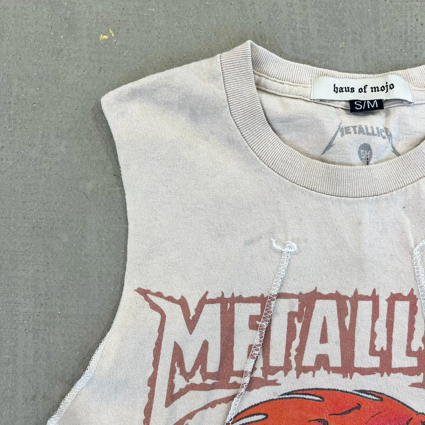 F- HOM Metallica Text & Logo Reworked Dbl Stitch Crop Top sold by HG Vintage product image thumbnail 5