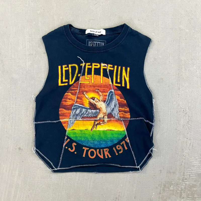 F- HOM Led Zeppelin Reworked Dbl Stitch Crop Top sold by HG Vintage