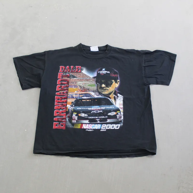 F- Vintage Nascar Dale Earnhardt Car Picture Tee sold by HG Vintage