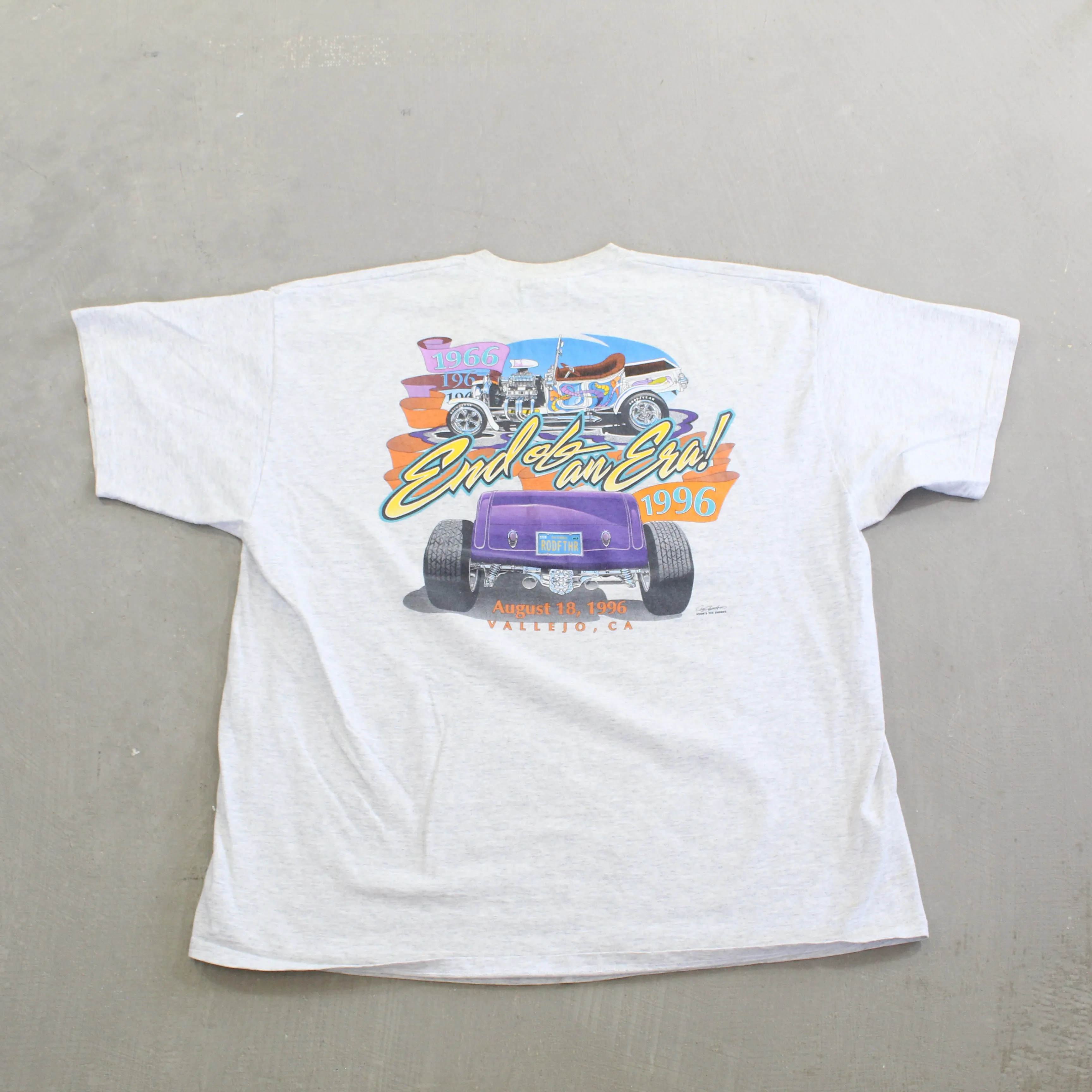 F- Vintage 1996 Andys Picnic Hot Rod Car Graphic Tee sold by HG Vintage product image thumbnail 3