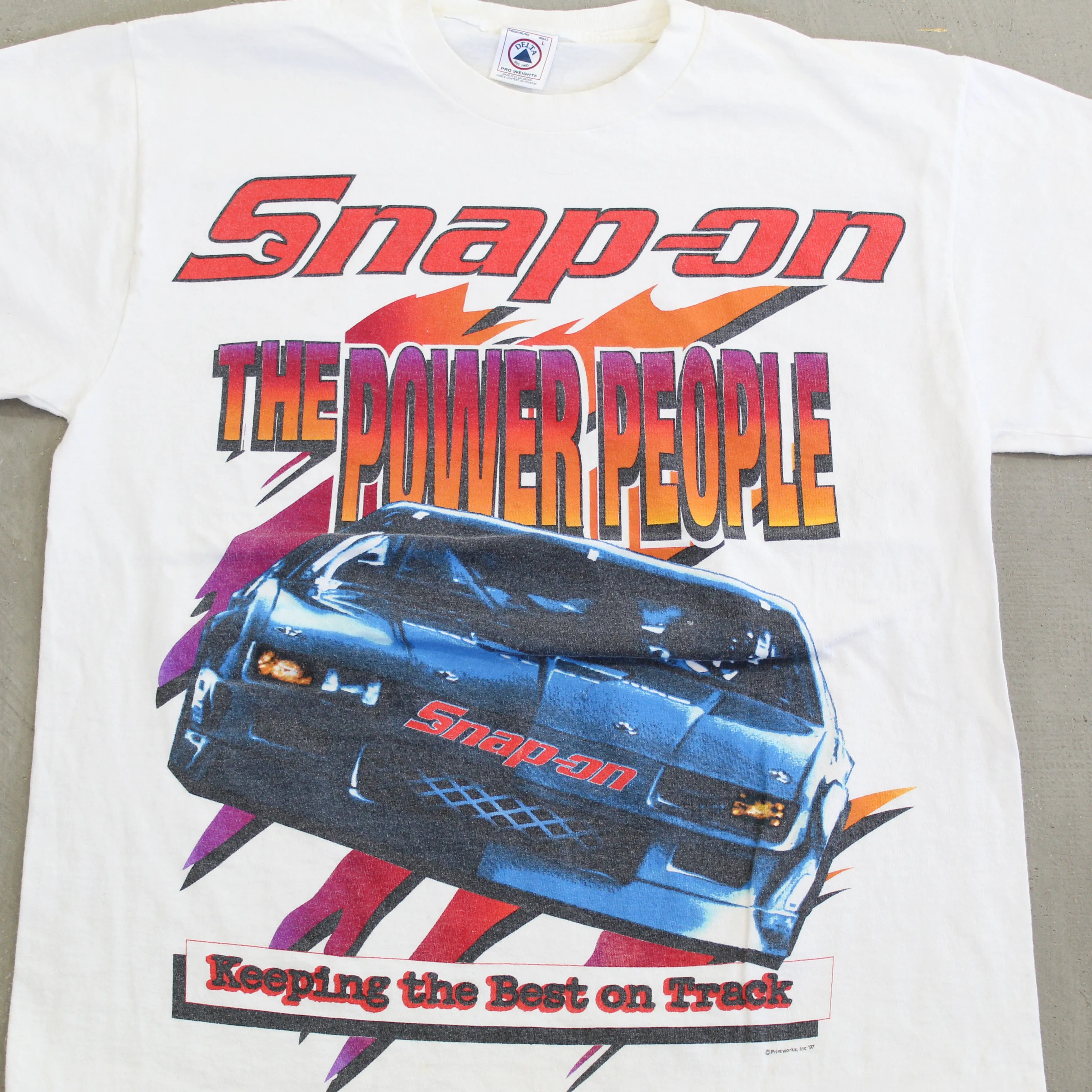 F- Vintage 1997 Nascar Snap-On The Power People Car Picture Tee sold by HG Vintage product image thumbnail 2