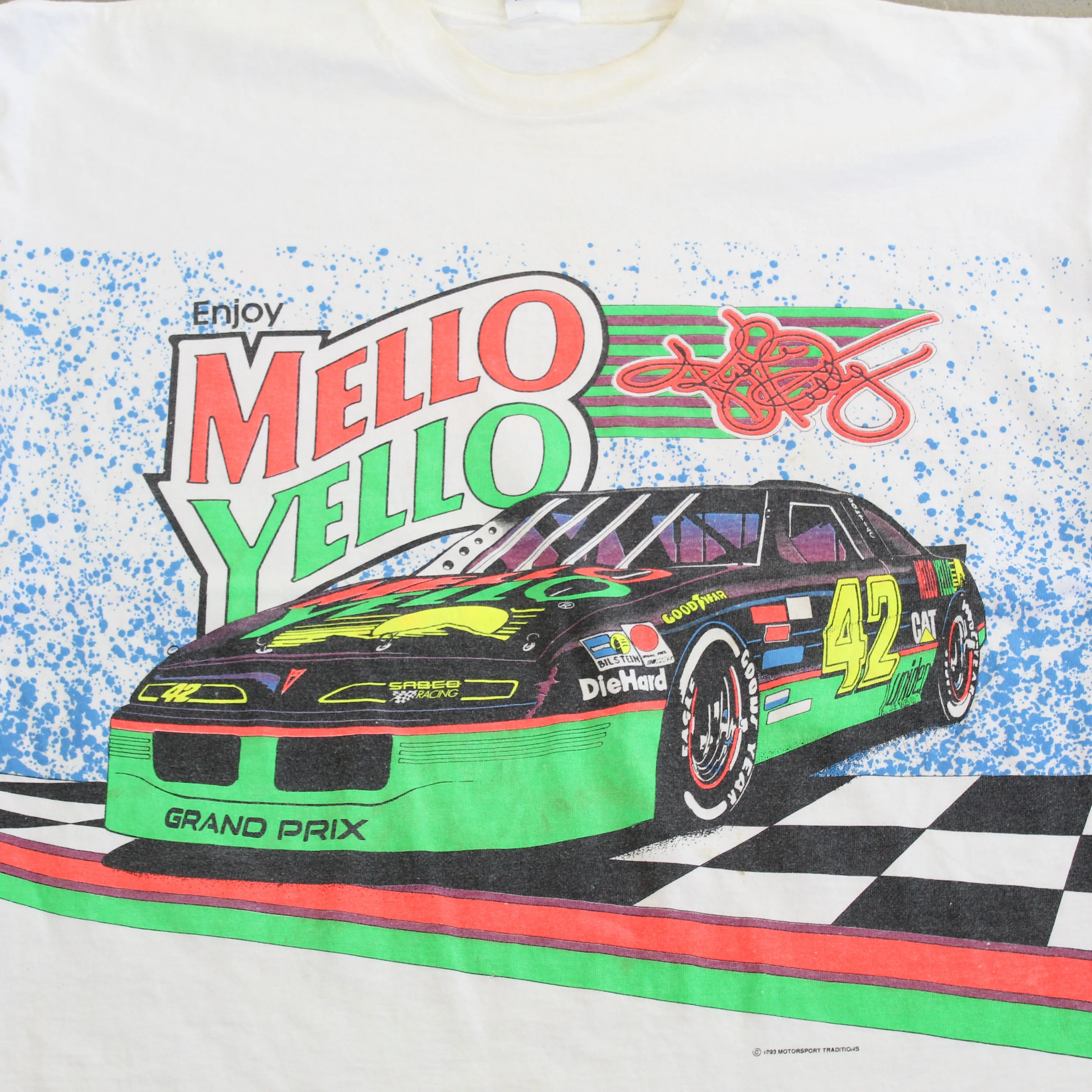 F- Vintage 1993 Nascar Mello Yello Kyle Petty Car Jumbo Print Tee sold by HG Vintage product image thumbnail 2
