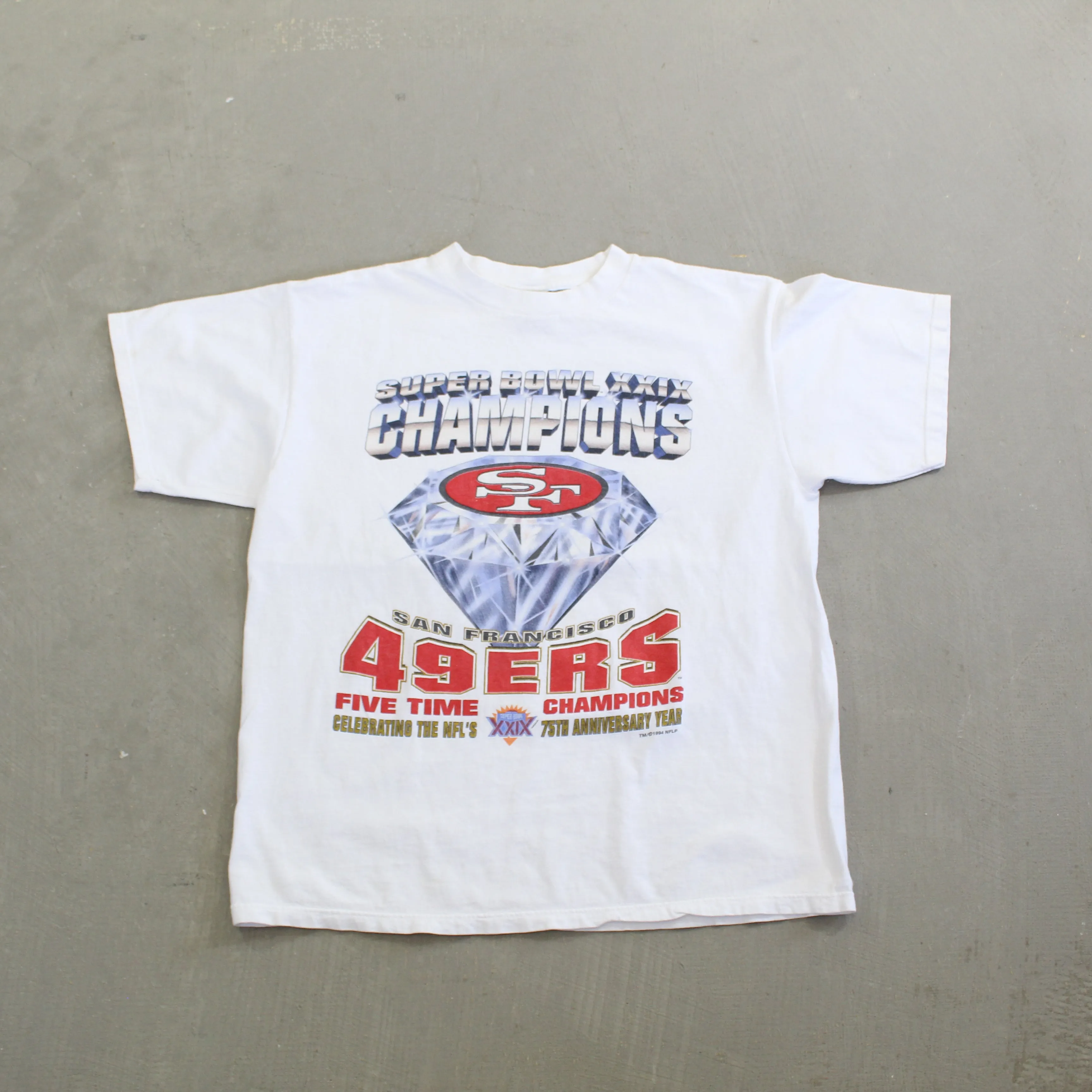 F- Vintage 1994 Super Bowl 29 San Francisco 49ers 5 Times Champs NFL Tee sold by HG Vintage