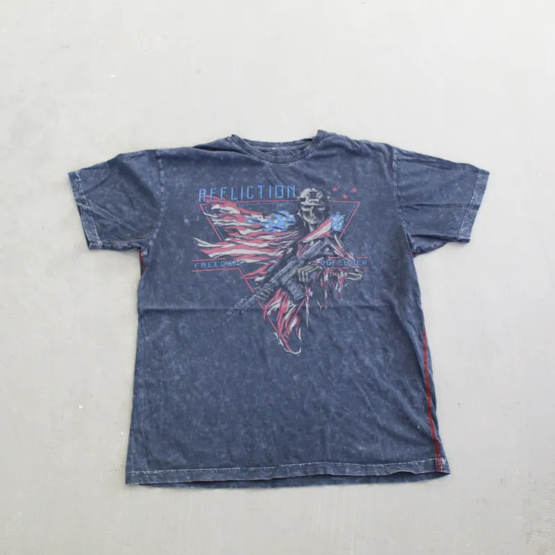 F- Vintage Affliction Freedom Defender Graphic Stone Wash Tee sold by HG Vintage