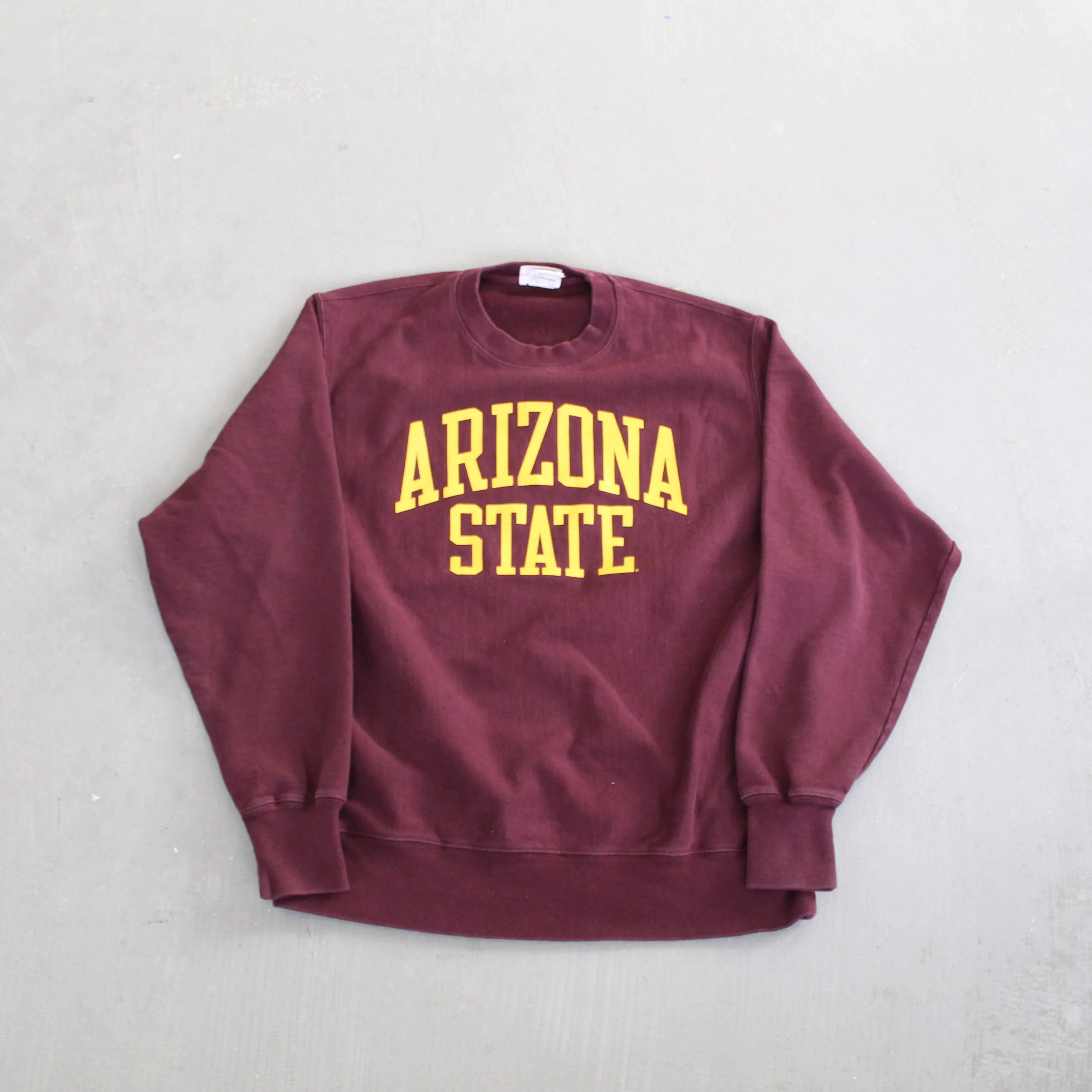 D- Vintage Champion Reverse Weave Arizona State University Text Crewneck sold by HG Vintage