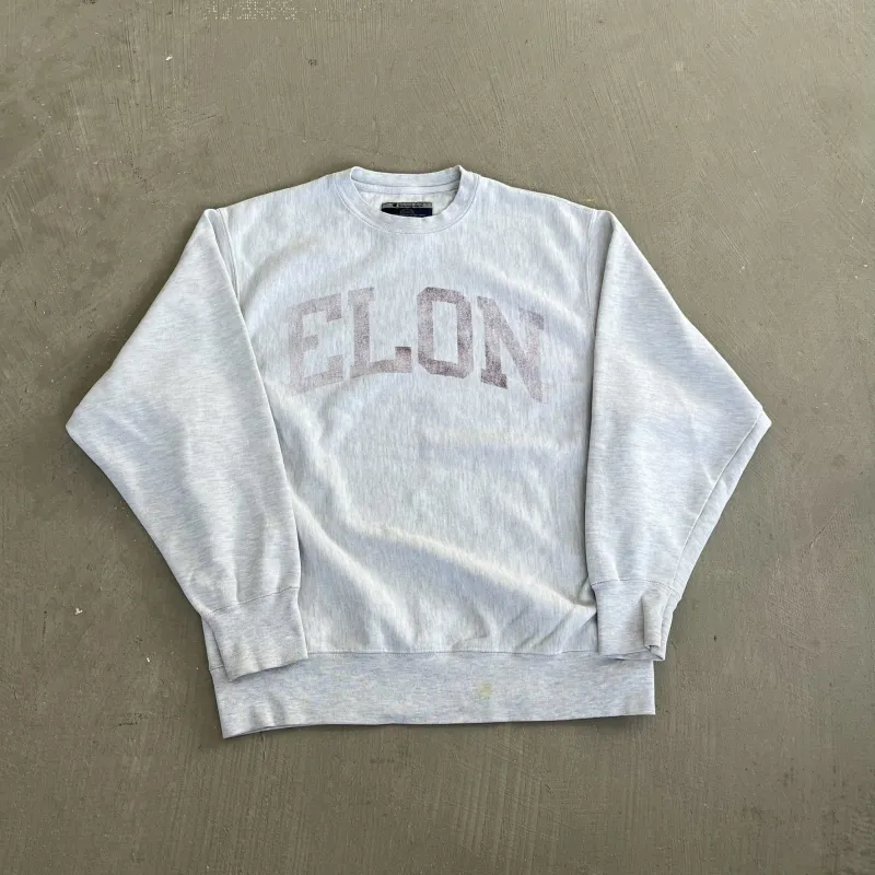 F- Vintage Champion Reverse Weave Elon University Text Crewneck sold by HG Vintage