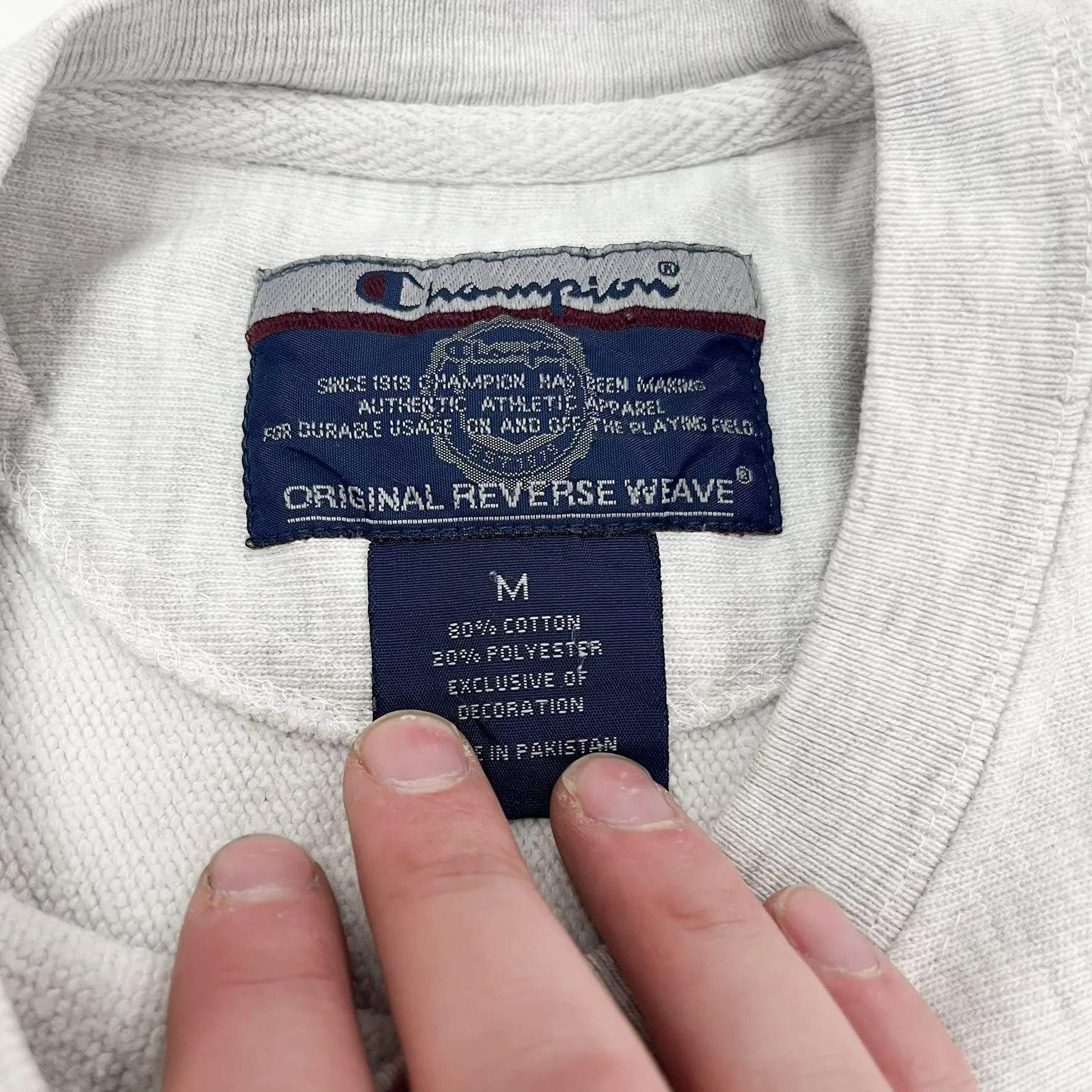 F- Vintage Champion Reverse Weave Elon University Text Crewneck sold by HG Vintage product image thumbnail 3