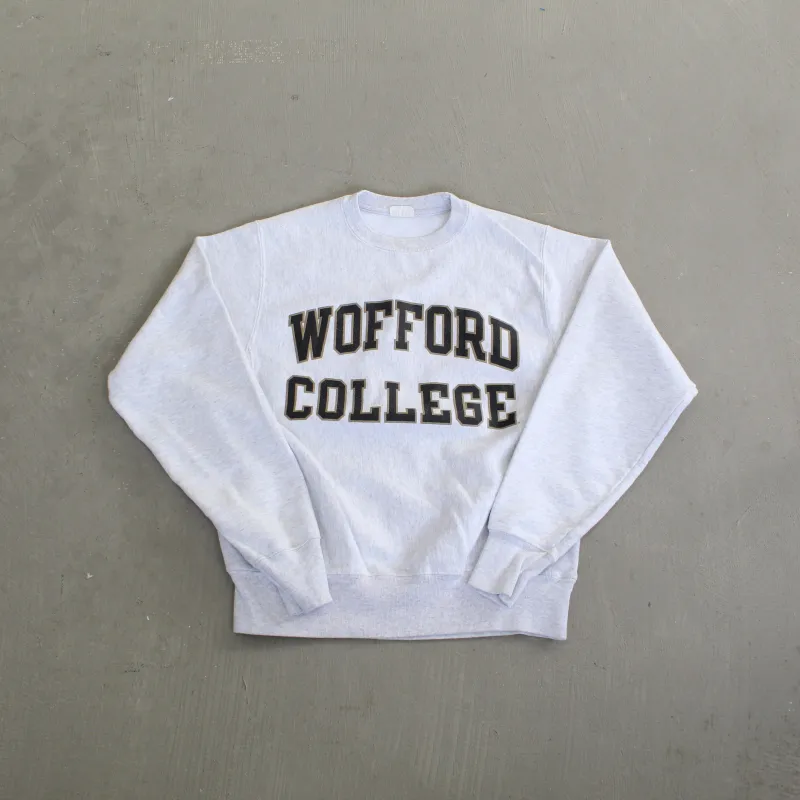 F- Vintage Champion Reverse Weave Wofford College Text Crewneck sold by HG Vintage