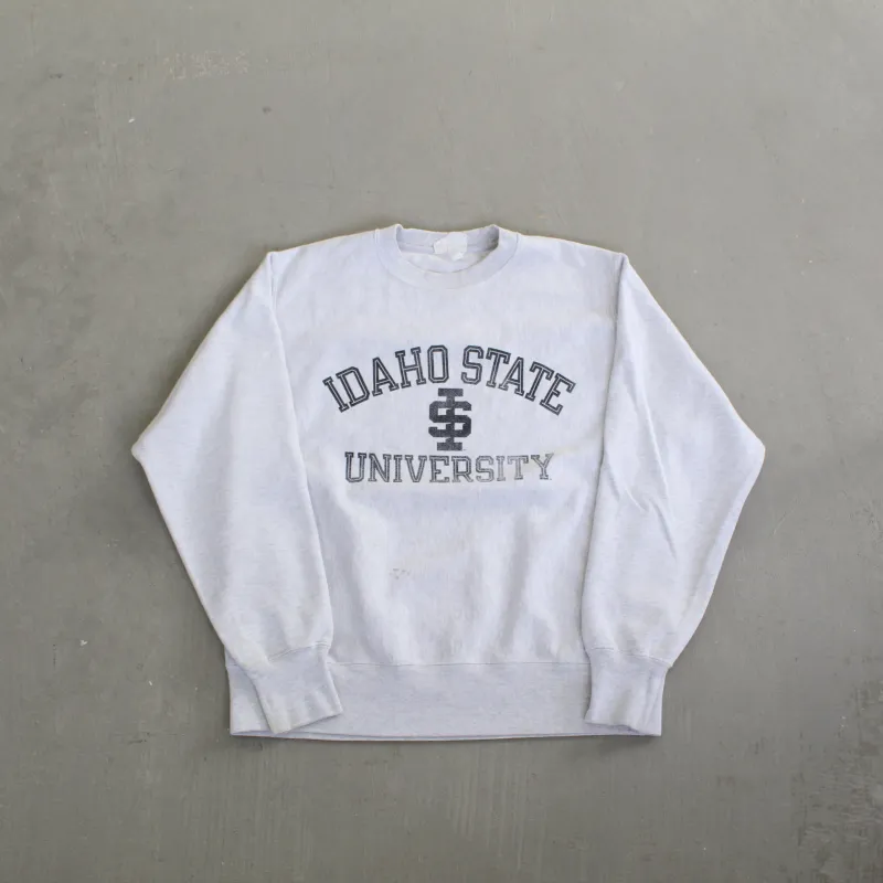 F- Vintage Champion Reverse Weave Idaho State University Text Crewneck sold by HG Vintage