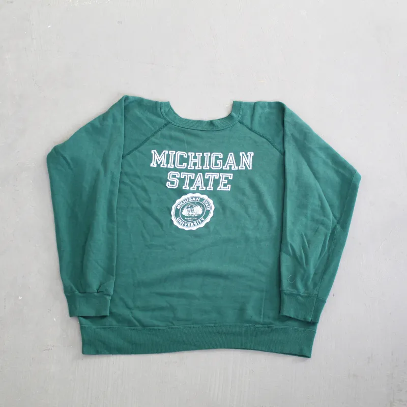 F- Vintage Michigan State University Text & Seal Crewneck sold by HG Vintage
