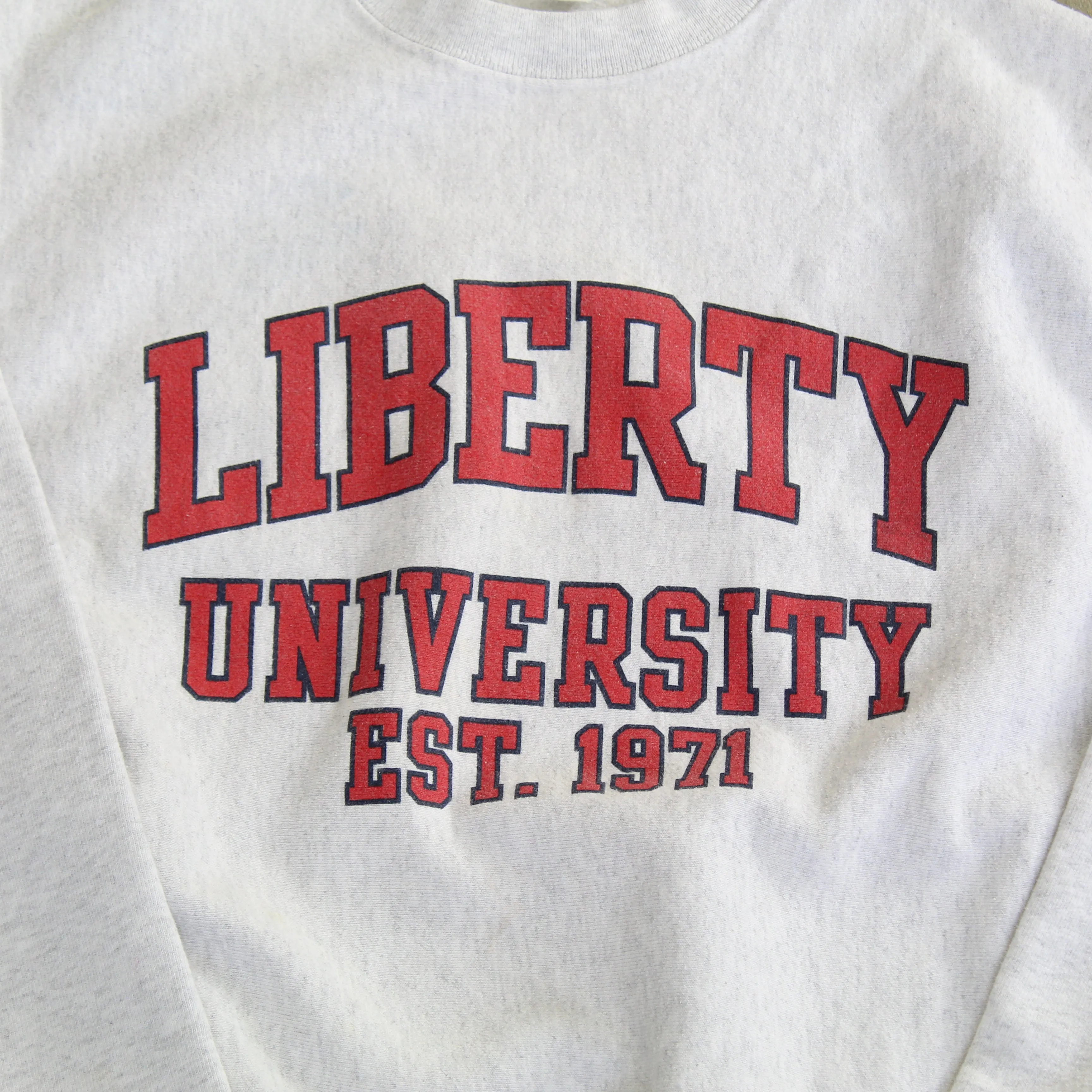 F- Vintage Champion Reverse Weave Liberty University Text Crewneck sold by HG Vintage product image thumbnail 2