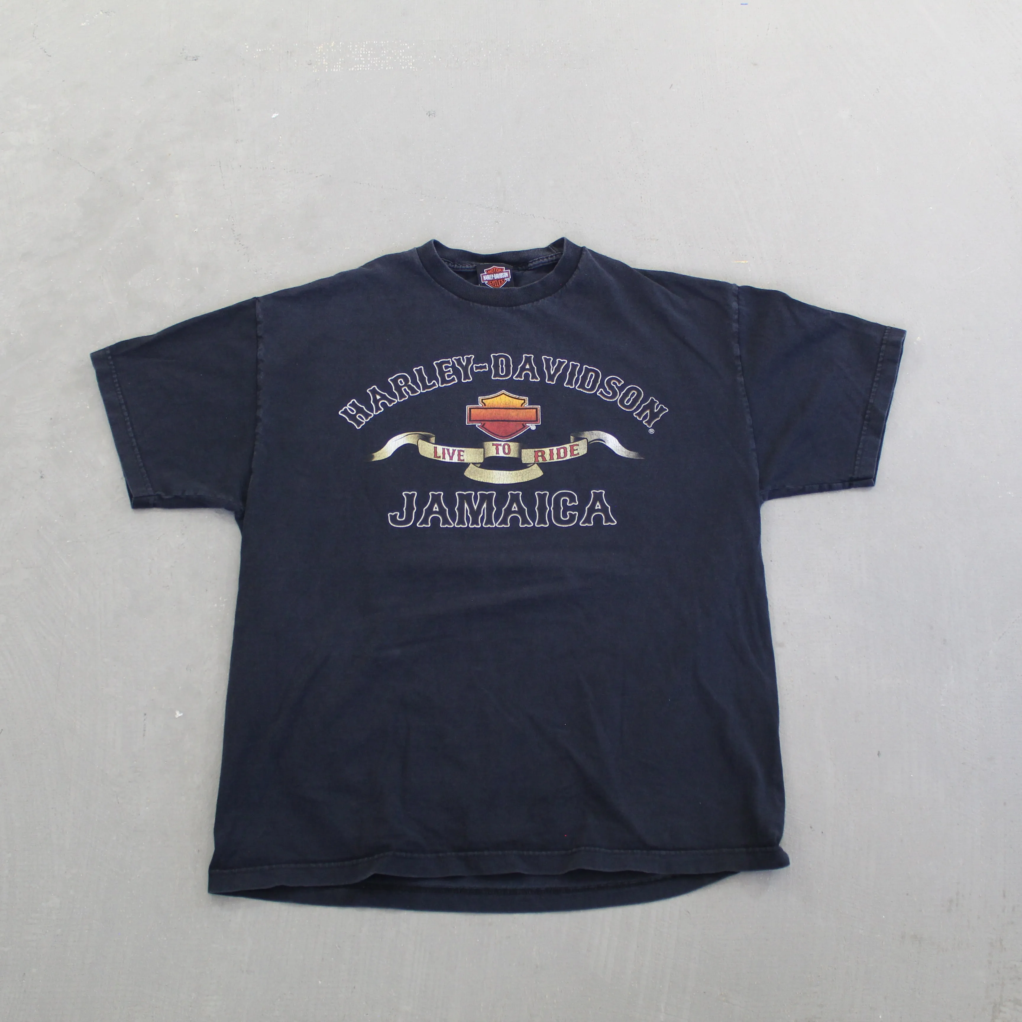 F- Vintage Harley Davidson Live To Ride Jamaica Tee sold by HG Vintage