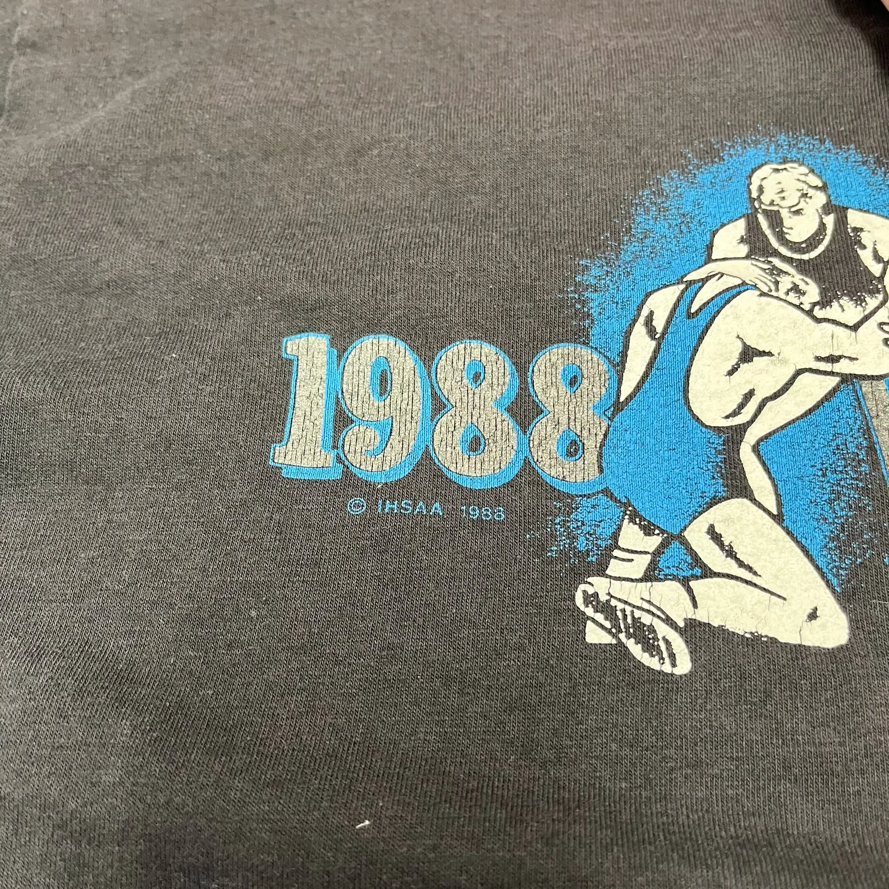 F- Vintage 1988 Idaho Wrestling Championship Single Stitch Hanes 50/50 Tee sold by HG Vintage product image thumbnail 3