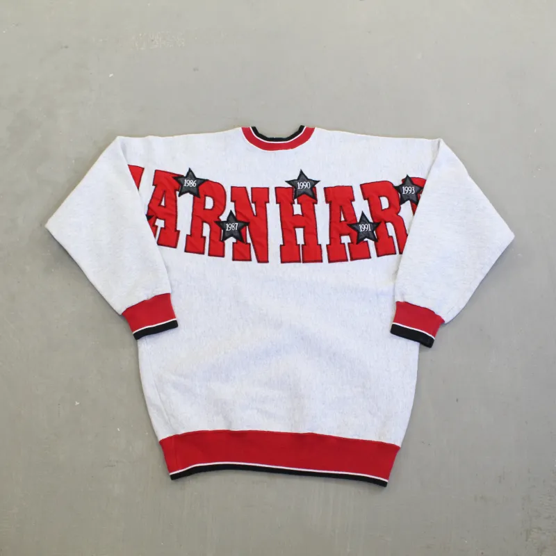 F- Vintage Nascar Dale Earnhardt Embroidered Stars & Text Crewneck made by Nascar