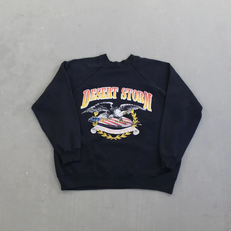F- Vintage Desert Storm Us Military Graphic Crewneck sold by HG Vintage