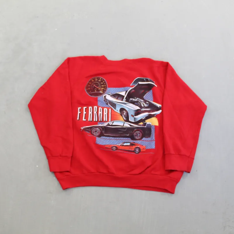 F- Vintage Ferrari Text & Graphic Cars Crewneck sold by HG Vintage
