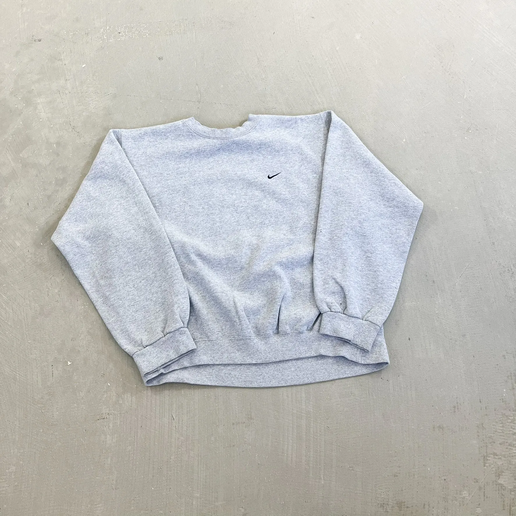 F- Vintage Nike Embroidered Swoosh Chest Crewneck Grey sold by HG Vintage