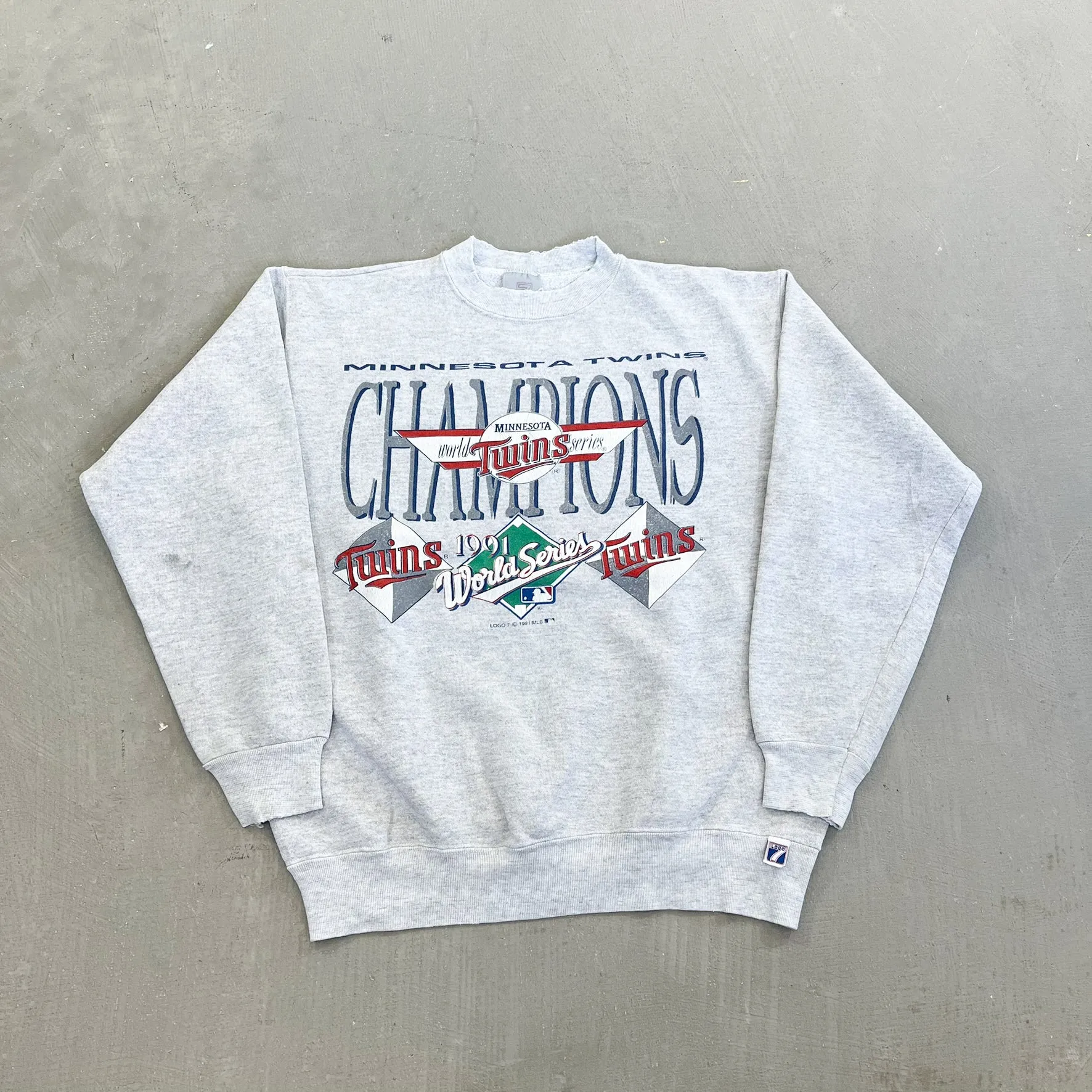 F- Vintage 1991 World Series Minnesota Twins Champions MLB Logo 7 Crewneck sold by HG Vintage
