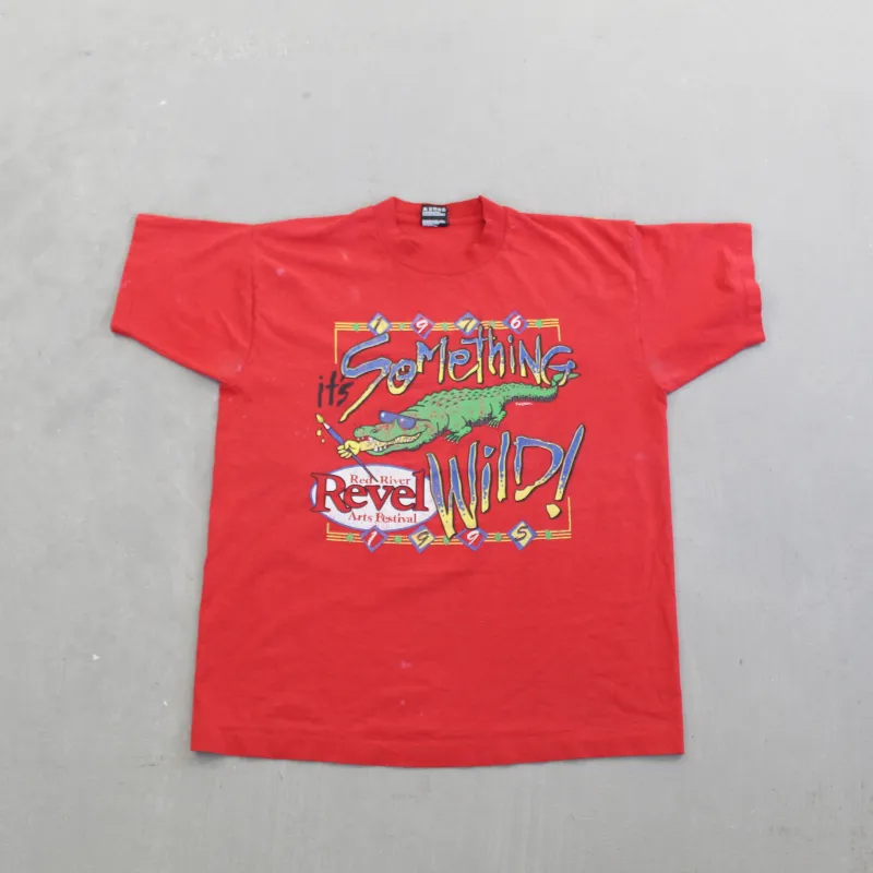 F- Vintage 95' Red River Arts Festival Graphic Single Stitch Tee made by HG Vintage