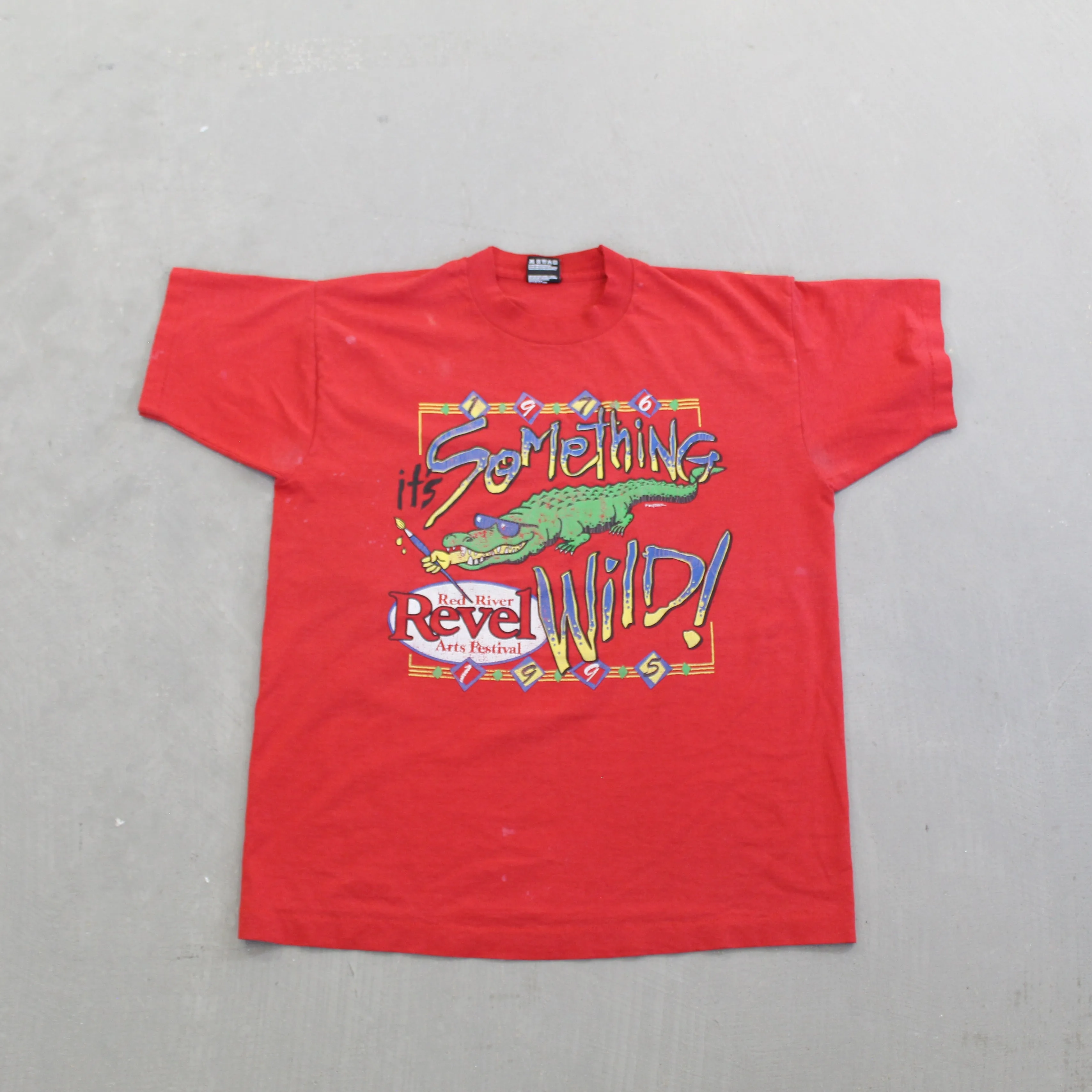 F- Vintage 95' Red River Arts Festival Graphic Single Stitch Tee sold by HG Vintage