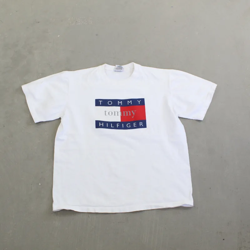 F- Vintage Tommy Hilfiger Logo & Text Tee sold by HG Vintage