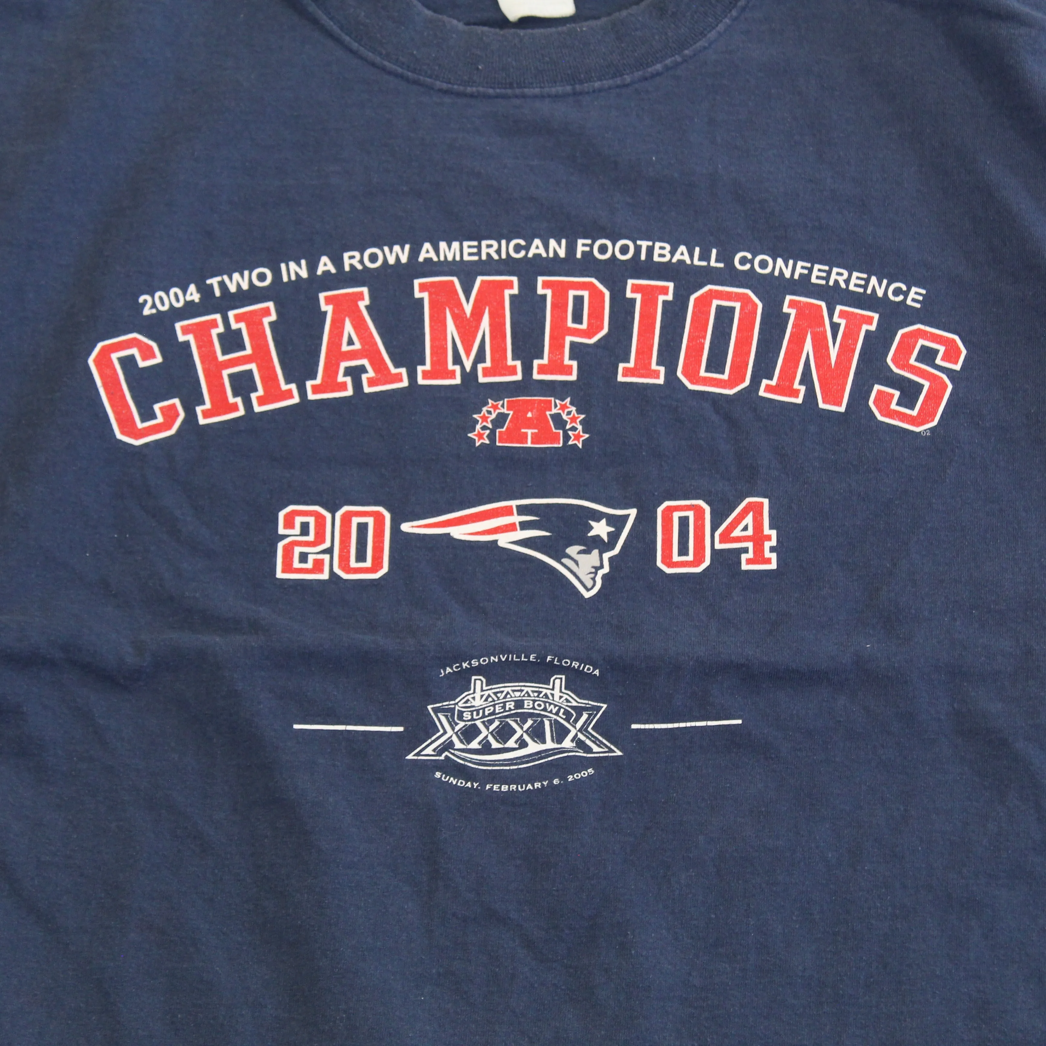F- Vintage 2004 Patriots NFL AFC Champs 2 Years In A Row Tee sold by HG Vintage product image thumbnail 2