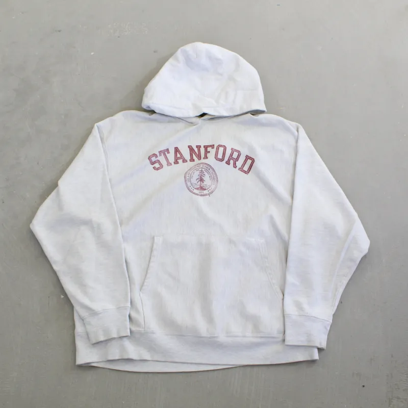 F- Vintage 00s Champion Stanford University Text Reverse Weave Hoodie sold by HG Vintage