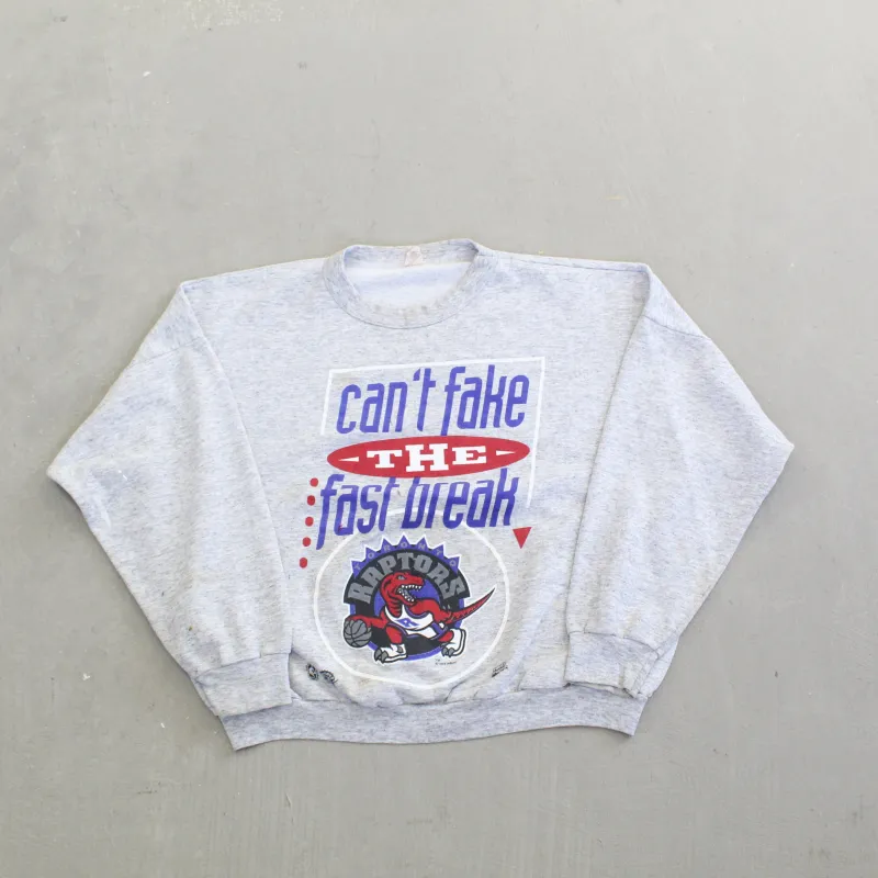 F- Vintage '94 Raptors NBA Can't Fake The Fast Break & Old Logo Crewneck sold by HG Vintage