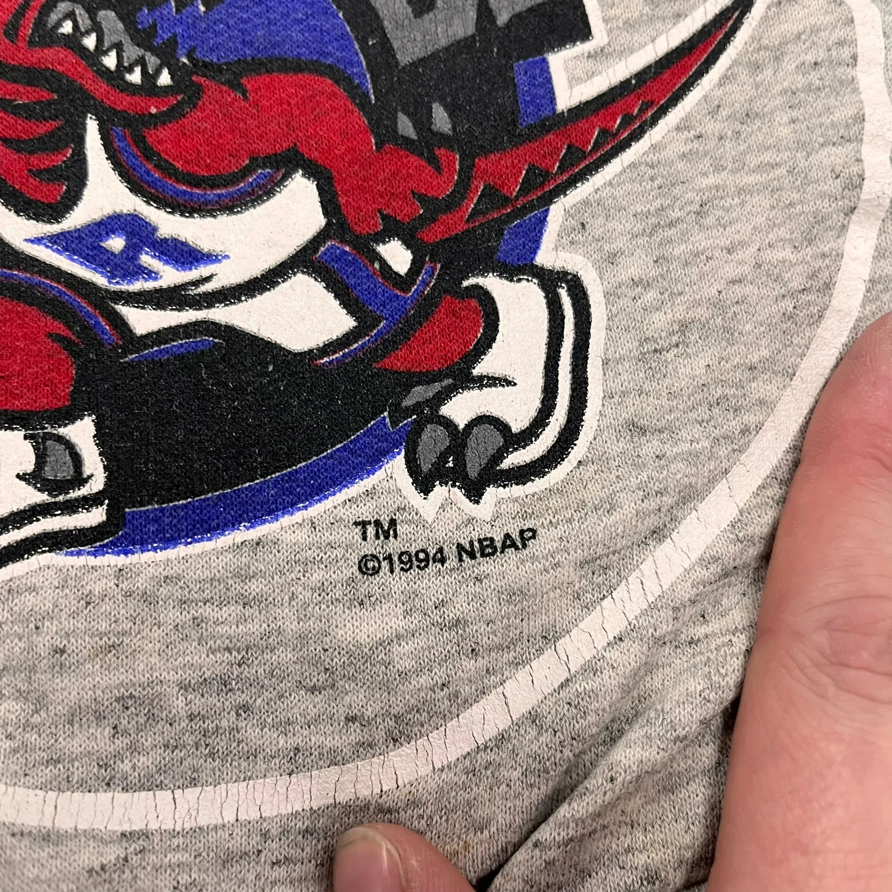 F- Vintage '94 Raptors NBA Can't Fake The Fast Break & Old Logo Crewneck sold by HG Vintage product image thumbnail 3