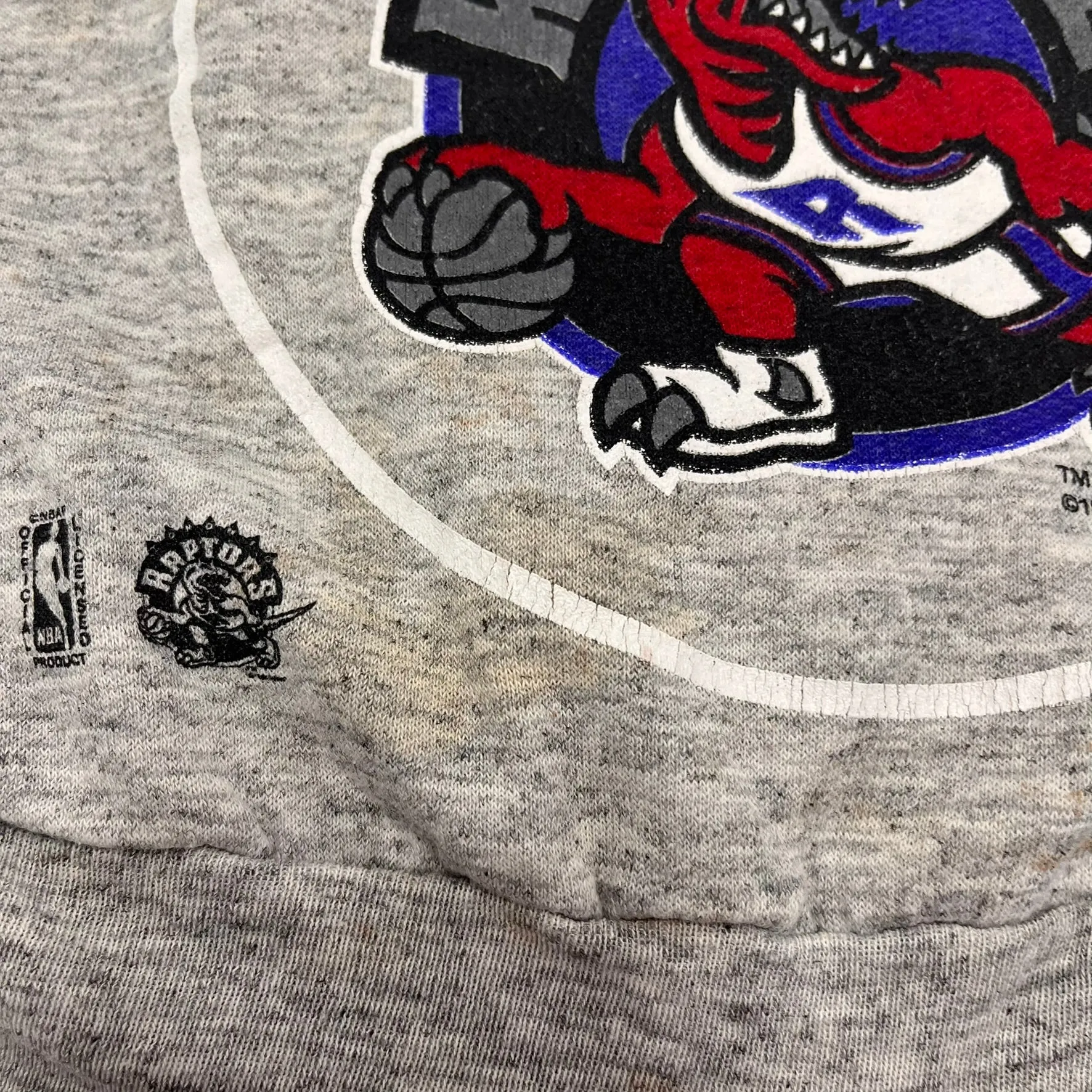 F- Vintage '94 Raptors NBA Can't Fake The Fast Break & Old Logo Crewneck sold by HG Vintage product image thumbnail 4