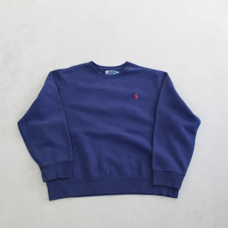 F- Vintage Polo Ralph Lauren Embroidered Horse Crewneck Navy sold by HG Vintage