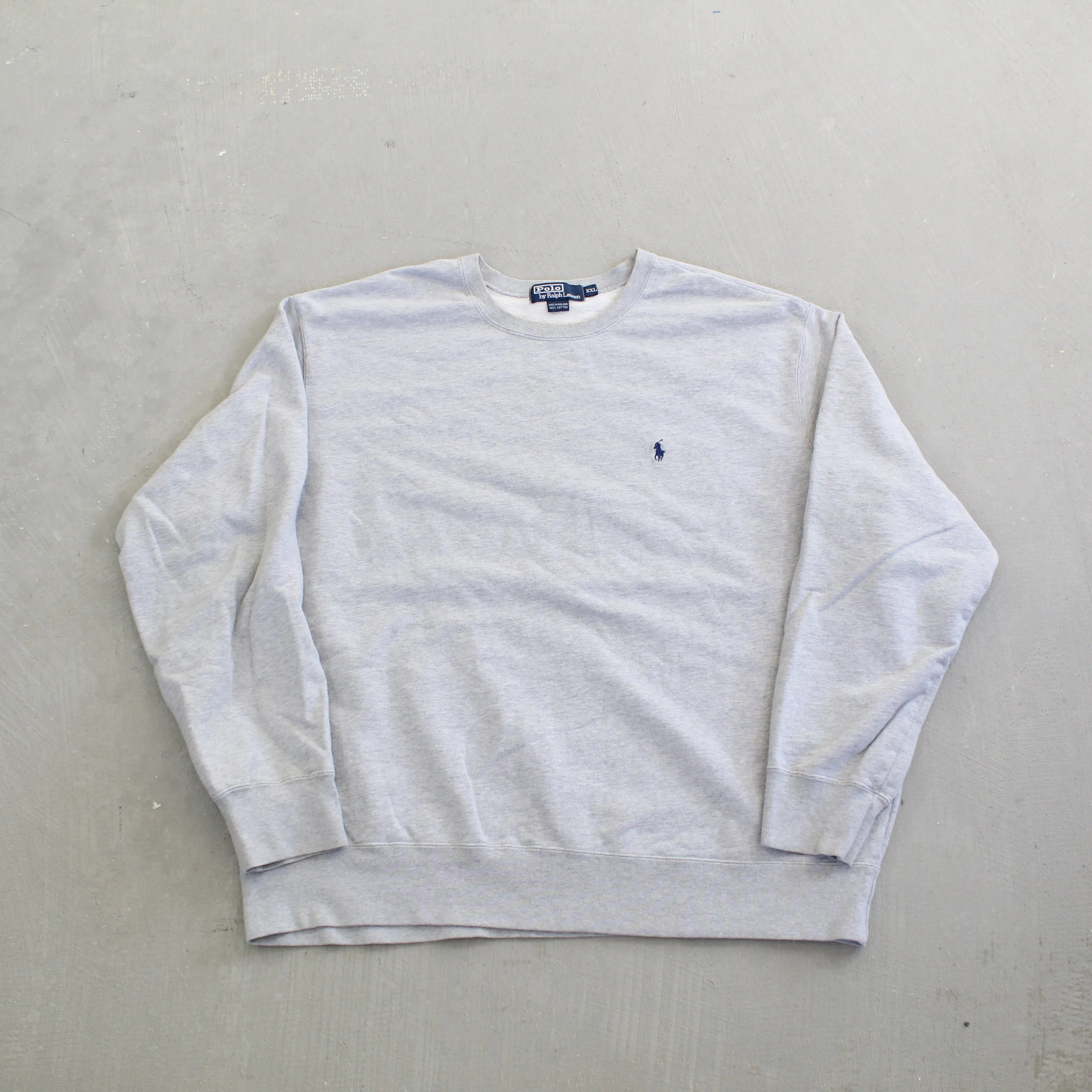 F- Vintage Polo Ralph Lauren Embroidered Horse Crewneck Grey sold by HG Vintage