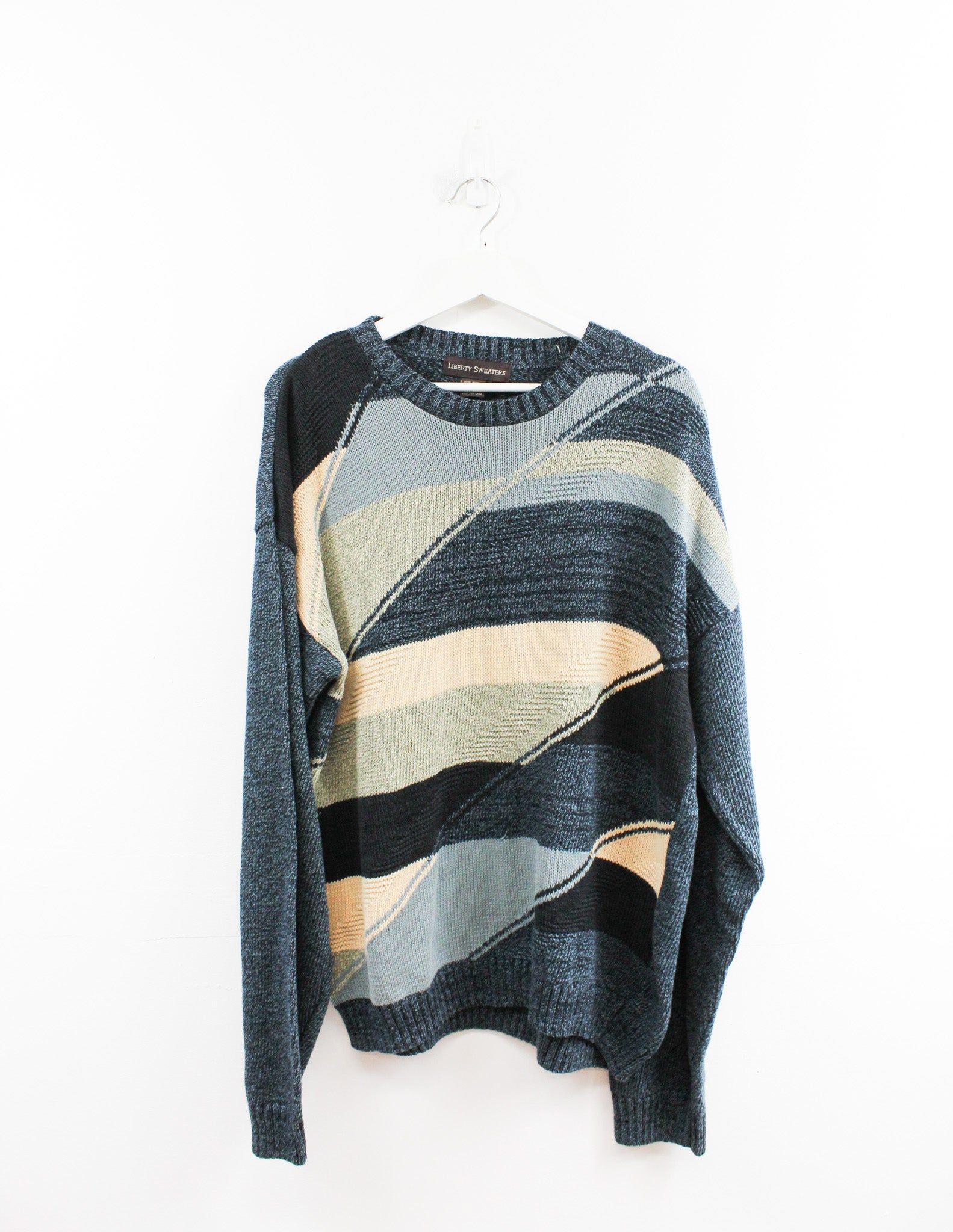 Vintage Liberty Sweaters Mixed Pattern Knit Sweater sold by HG Vintage