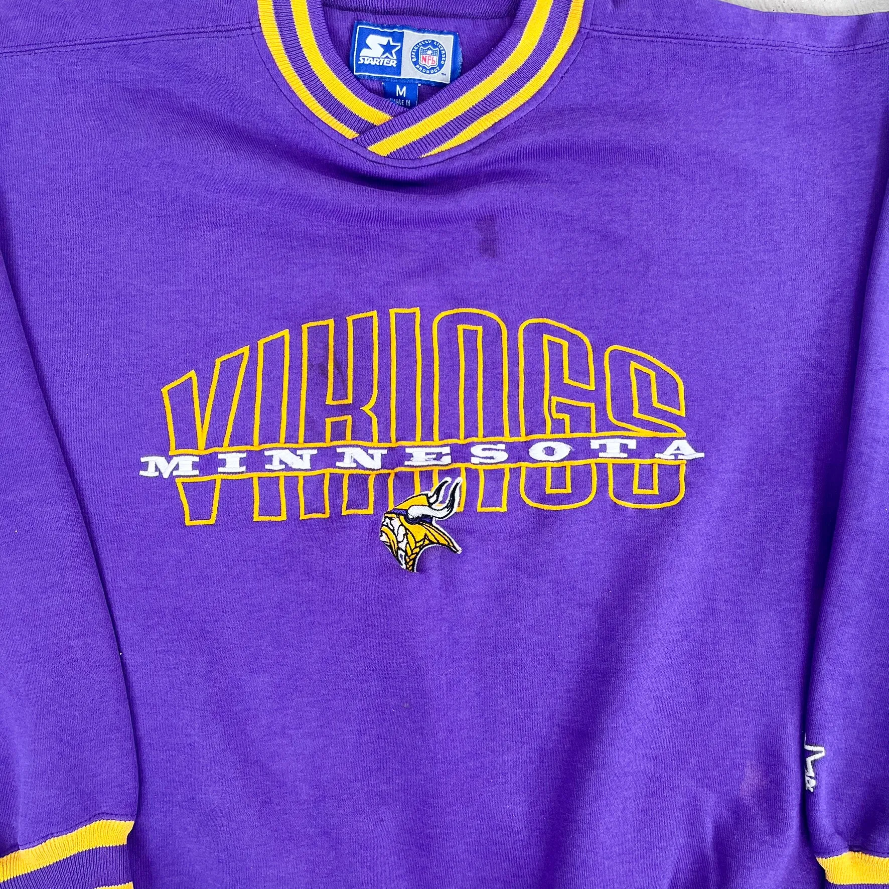 F- Vintage Minnesota Vikings NFL Starter Embroidered Logo & Text Crewneck sold by HG Vintage product image thumbnail 2