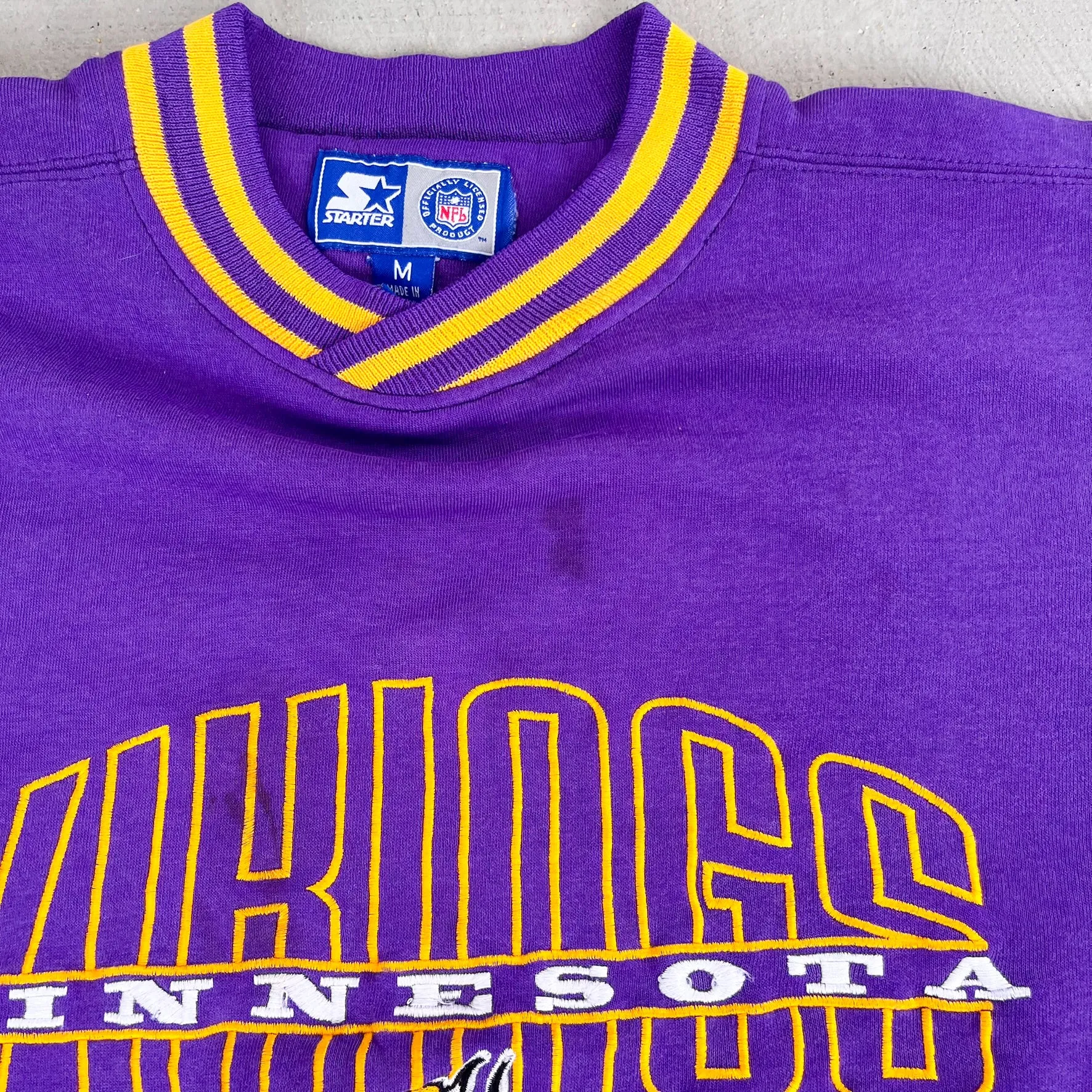 F- Vintage Minnesota Vikings NFL Starter Embroidered Logo & Text Crewneck sold by HG Vintage product image thumbnail 3