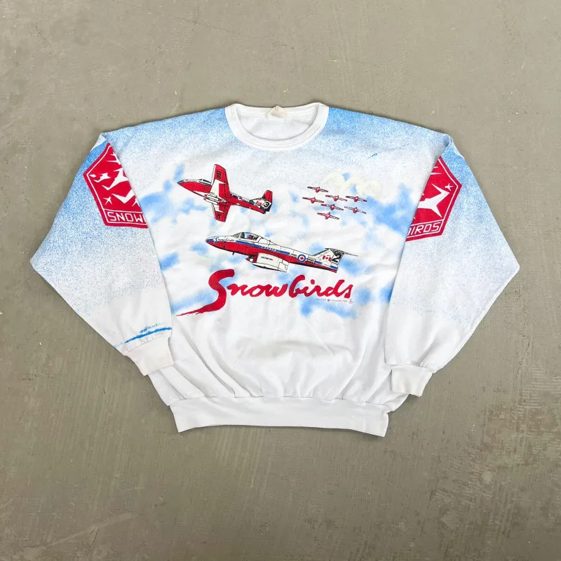 F- Vintage '92 Canadian Snowbirds Military Jets Graphic Crewneck sold by HG Vintage