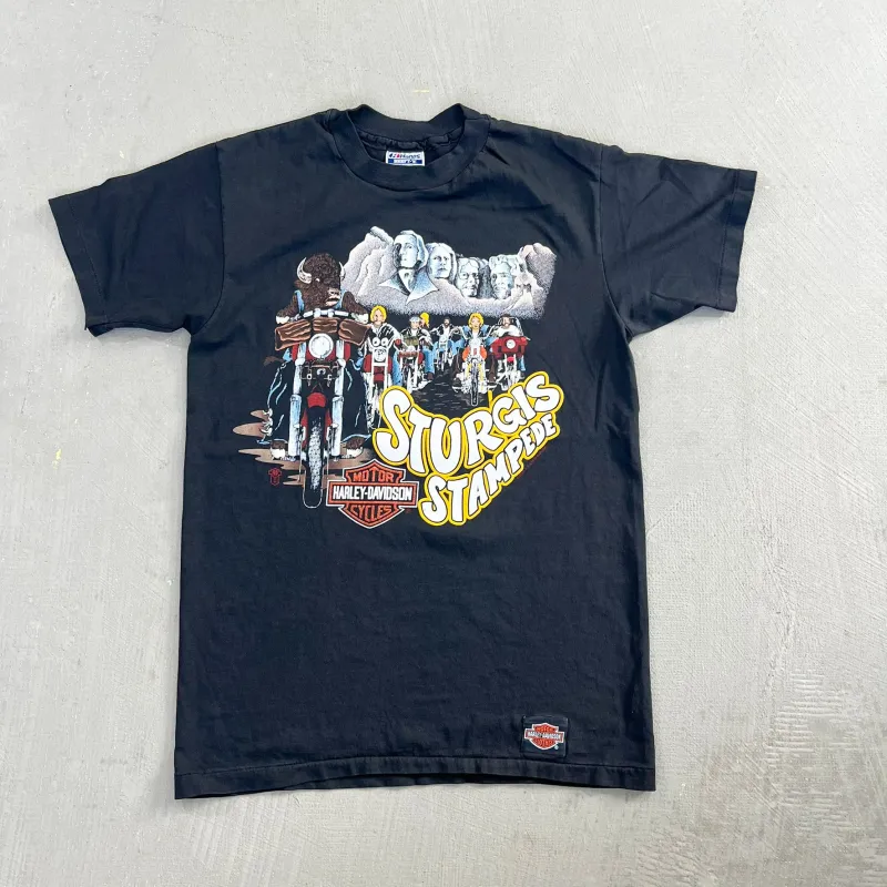 F- Vintage '88 Harley Davidson Sturgis Stampede Single Stitch Graphic Tee sold by HG Vintage