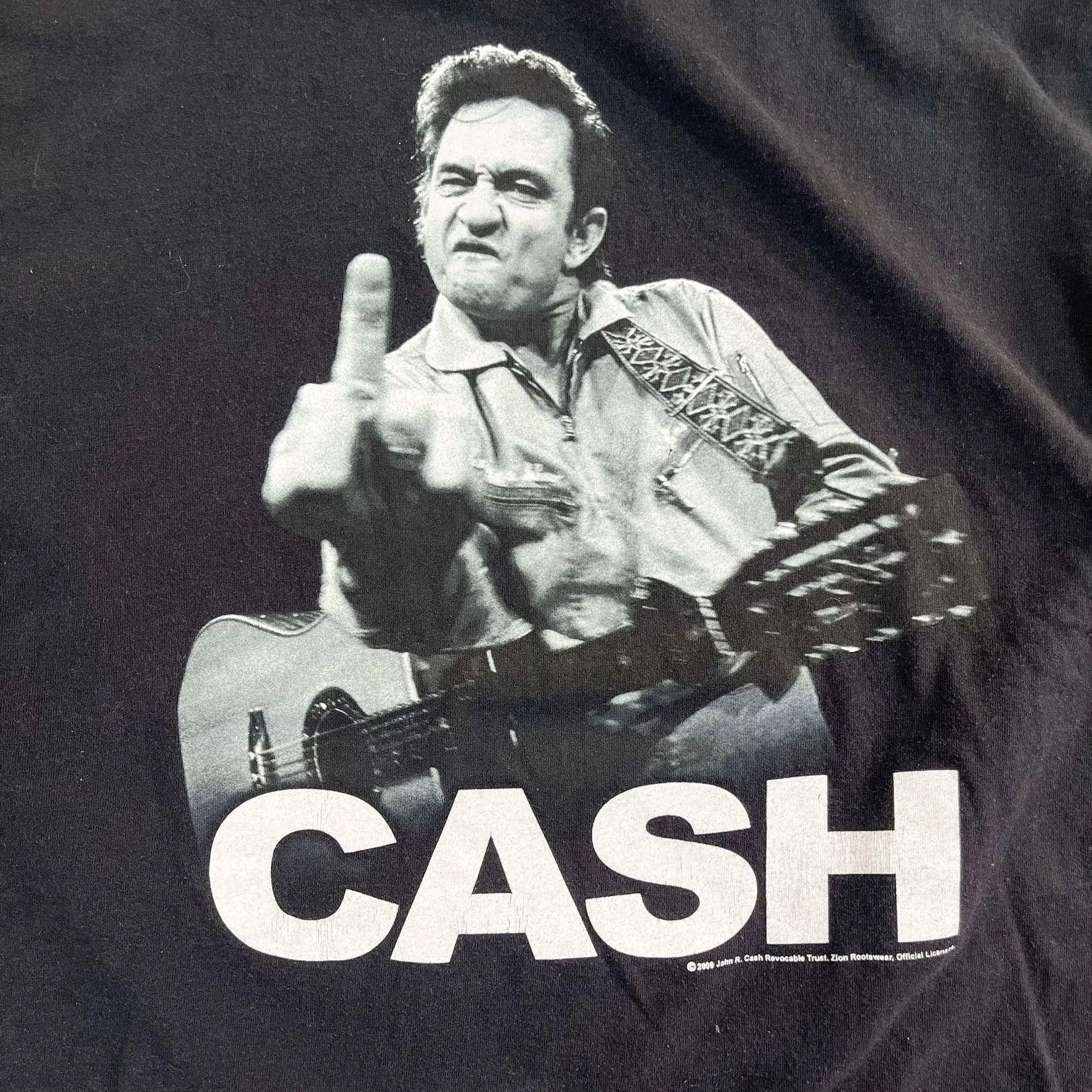F- Vintage '09 Johnny Cash Middle Finger Zion's Rootswear Picture Tee sold by HG Vintage product image thumbnail 2