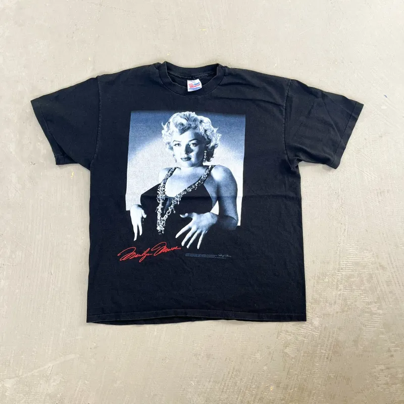 F- Vintage '94 Marilyn Monroe Picture & Signature Single Stitch Tee sold by HG Vintage