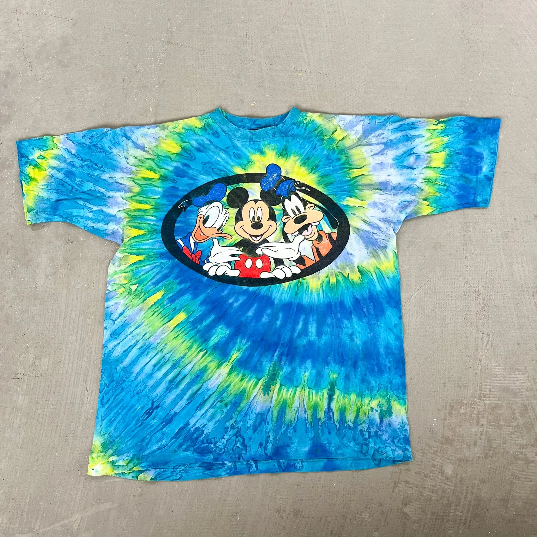 F- Vintage Disney Mickey/Goofy/Donald Tie Dye Single Stitch Tee sold by HG Vintage
